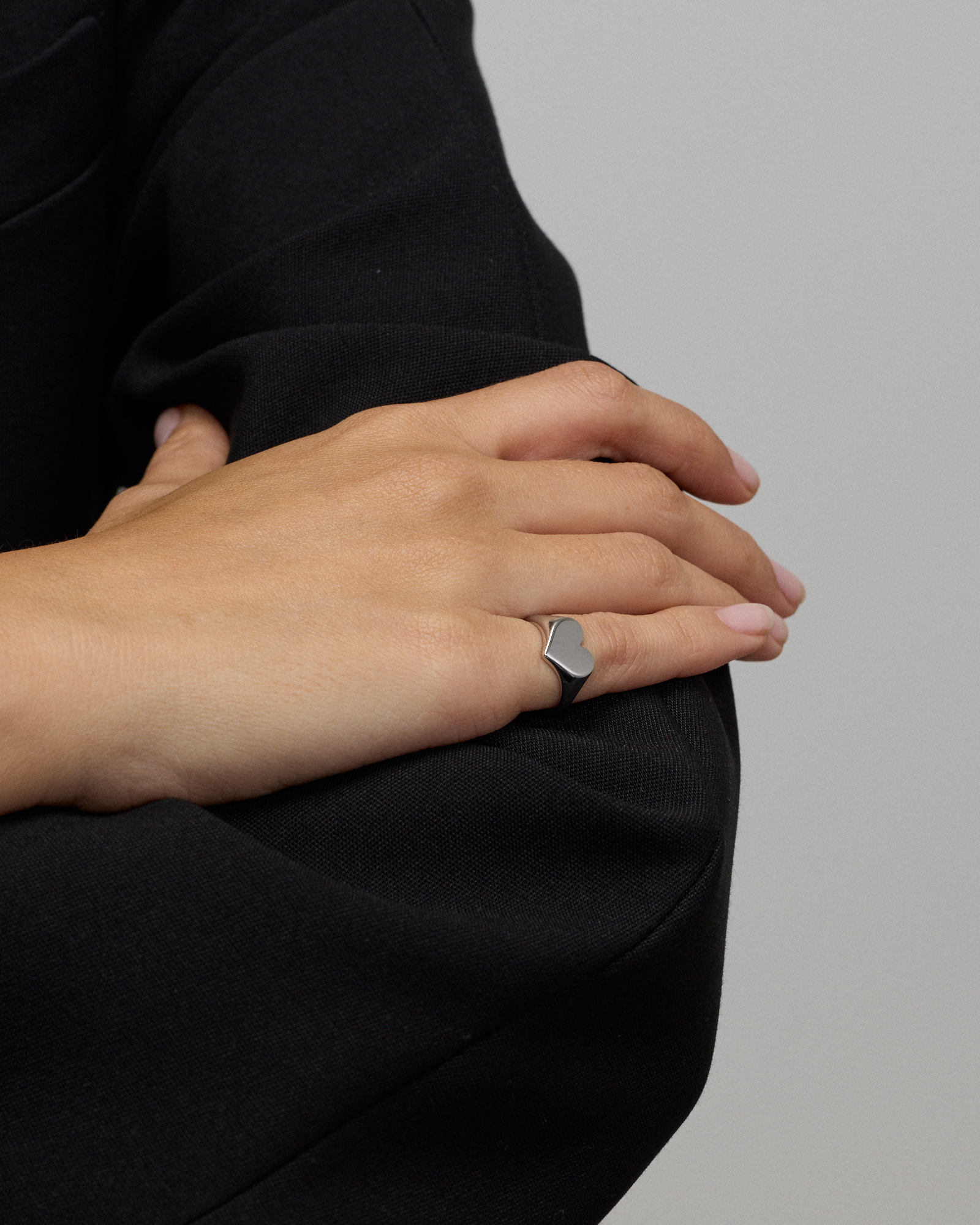 Heart Signet Ring in Sterling Silver