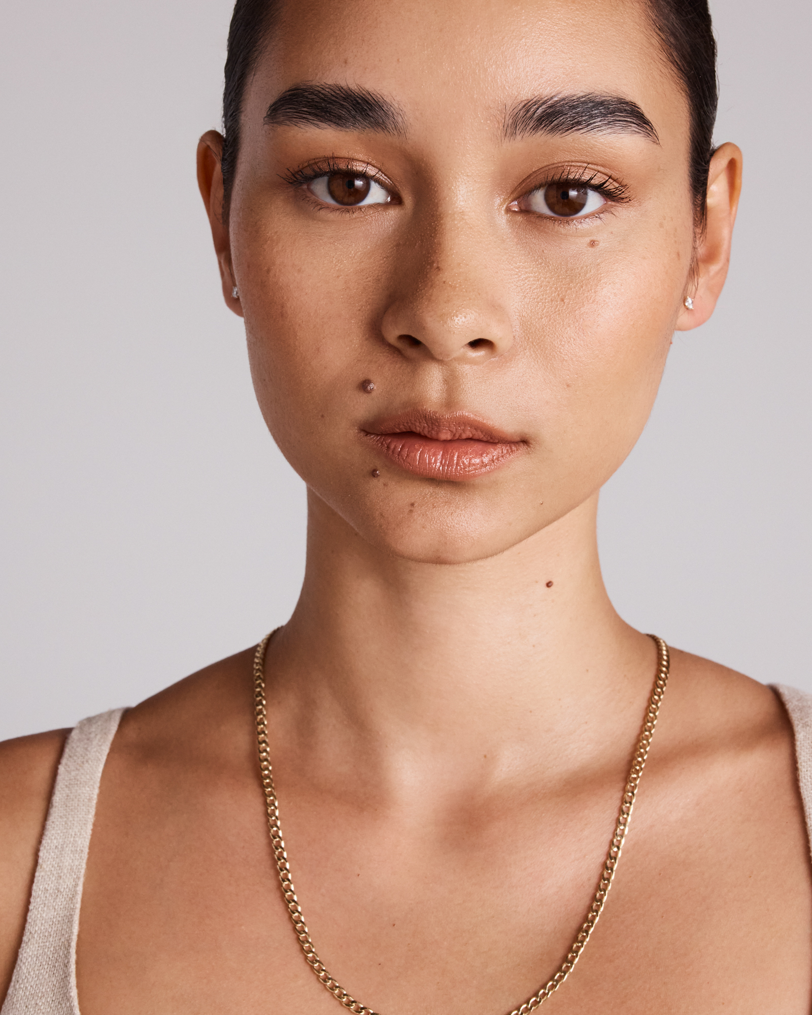 Chaîne semi-solide à maillons gourmette de 55 cm (22 po), largeur de 3,9 mm, en or jaune 10 ct