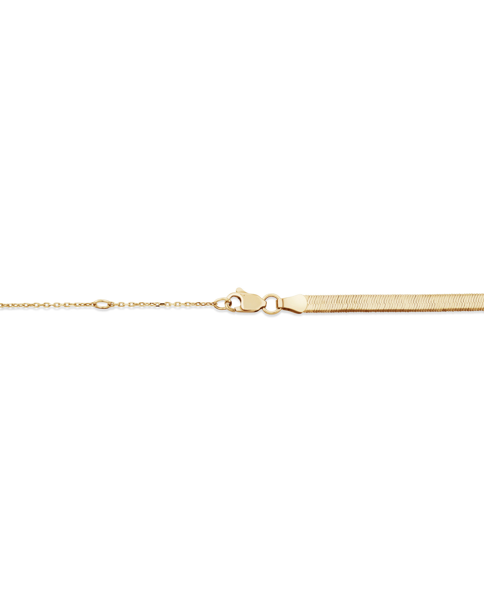 Adjustable 43-48cm (16-18") 3mm-3.5mm Width Herringbone Snake Chain In 10kt Yellow Gold