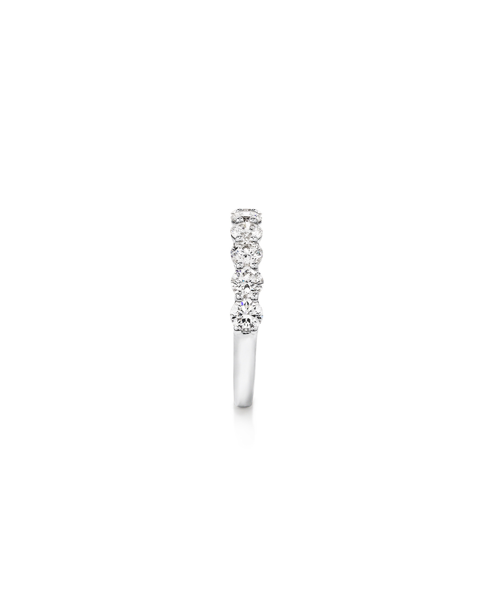 Alliance en or blanc 14 carats avec diamant rond brillant de laboratoire (poids total 1,30 carat)