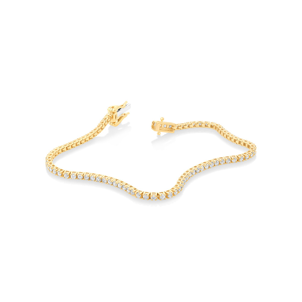 1.64 Carat TW Diamond Tennis Bracelet in 10kt Yellow Gold
