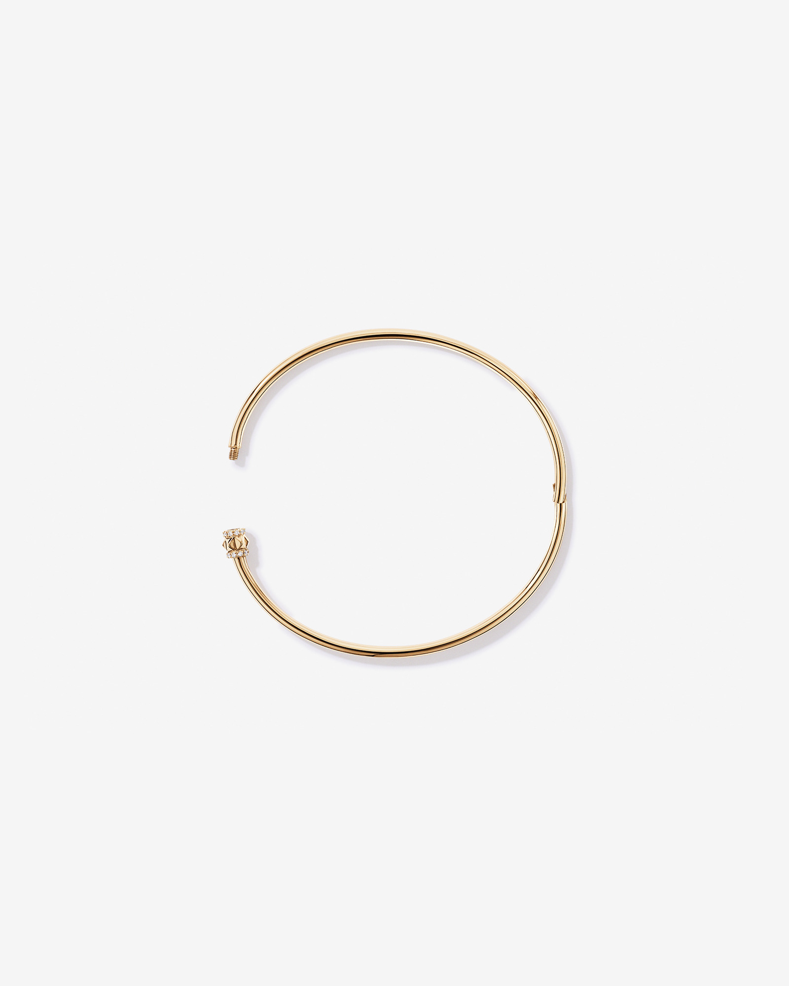 65mm Hinged Pendant Bar Bangle with 0.08 Carat TW Laboratory-Grown Diamonds in 18kt Gold Vermeil
