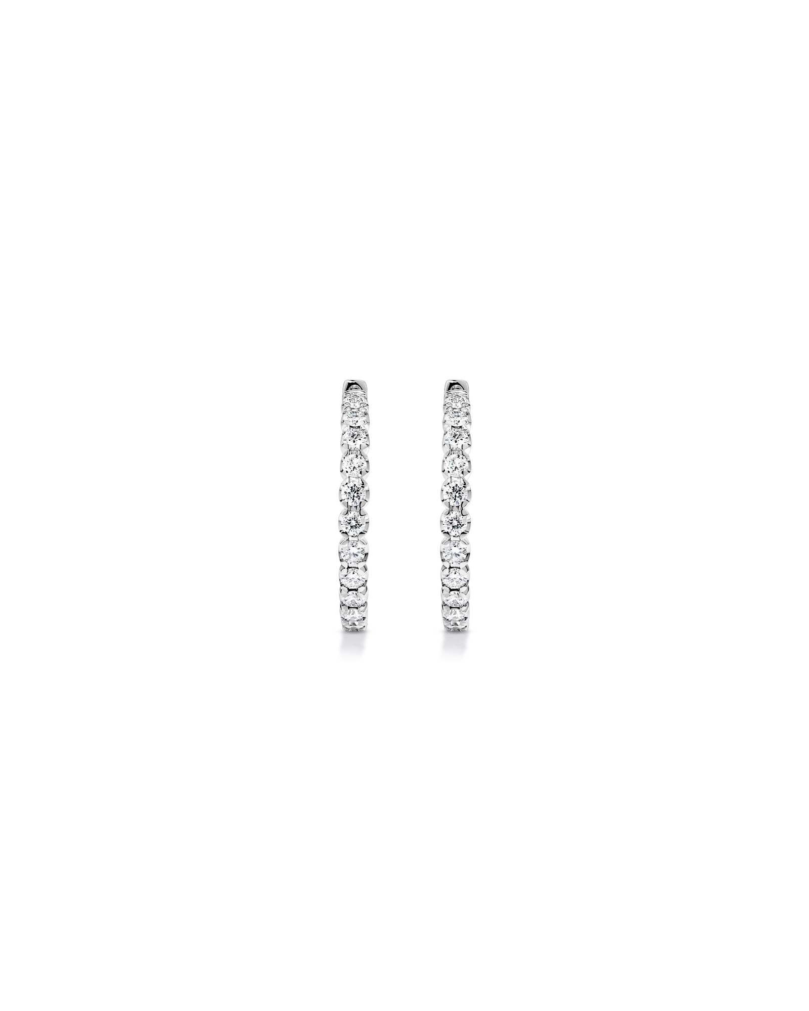 3.00TW Lab Diamond Inside Out Hoop Earrings in Silver - Large