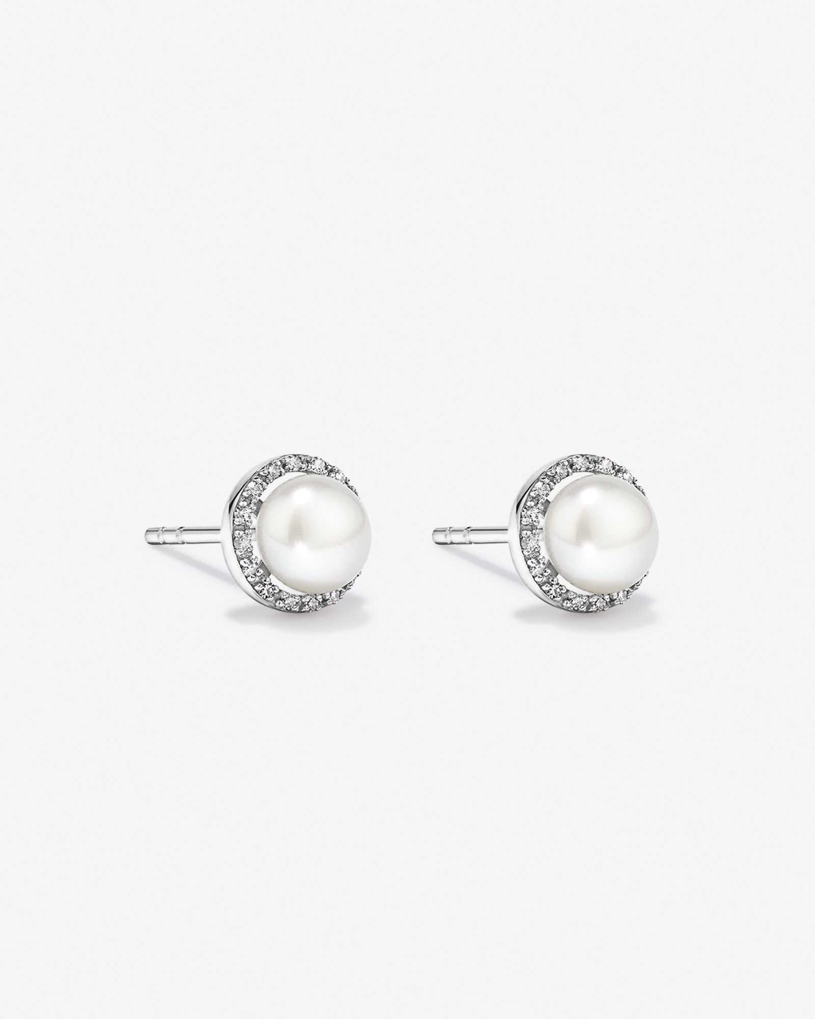 Collier et boucle d’oreille en perle d’eau douce cultivée & 0,13TW de diamants en argent sterling