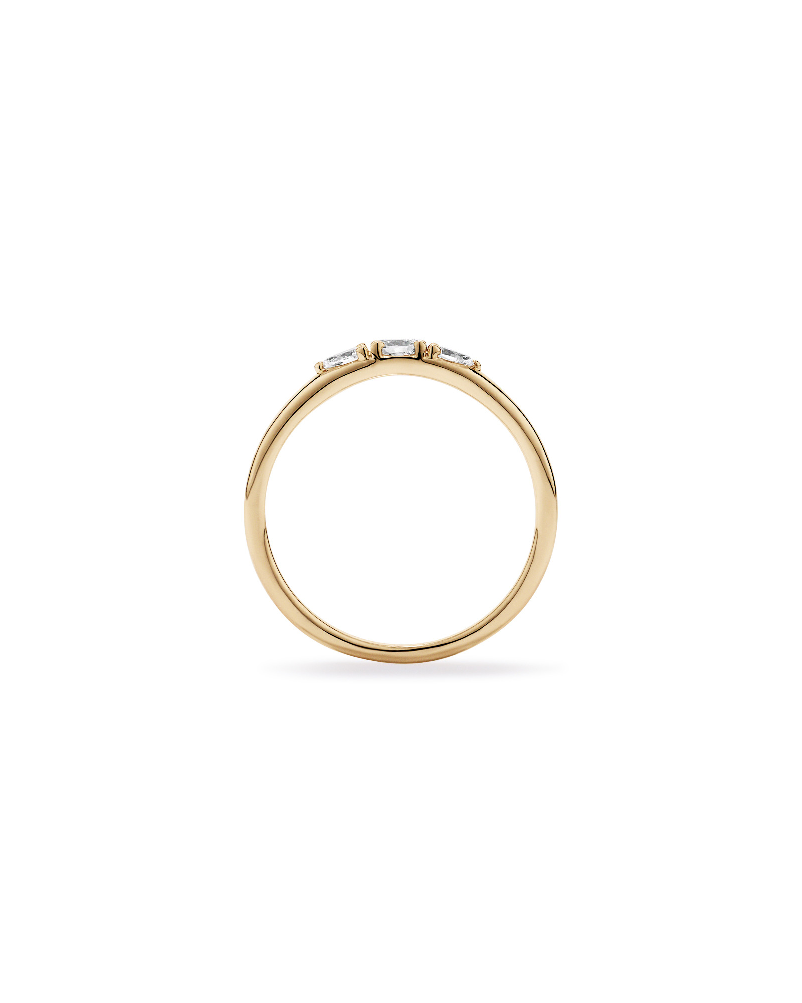 Carat TW Laboratory-Grown Diamond Stacker Ring 10kt Yellow Gold