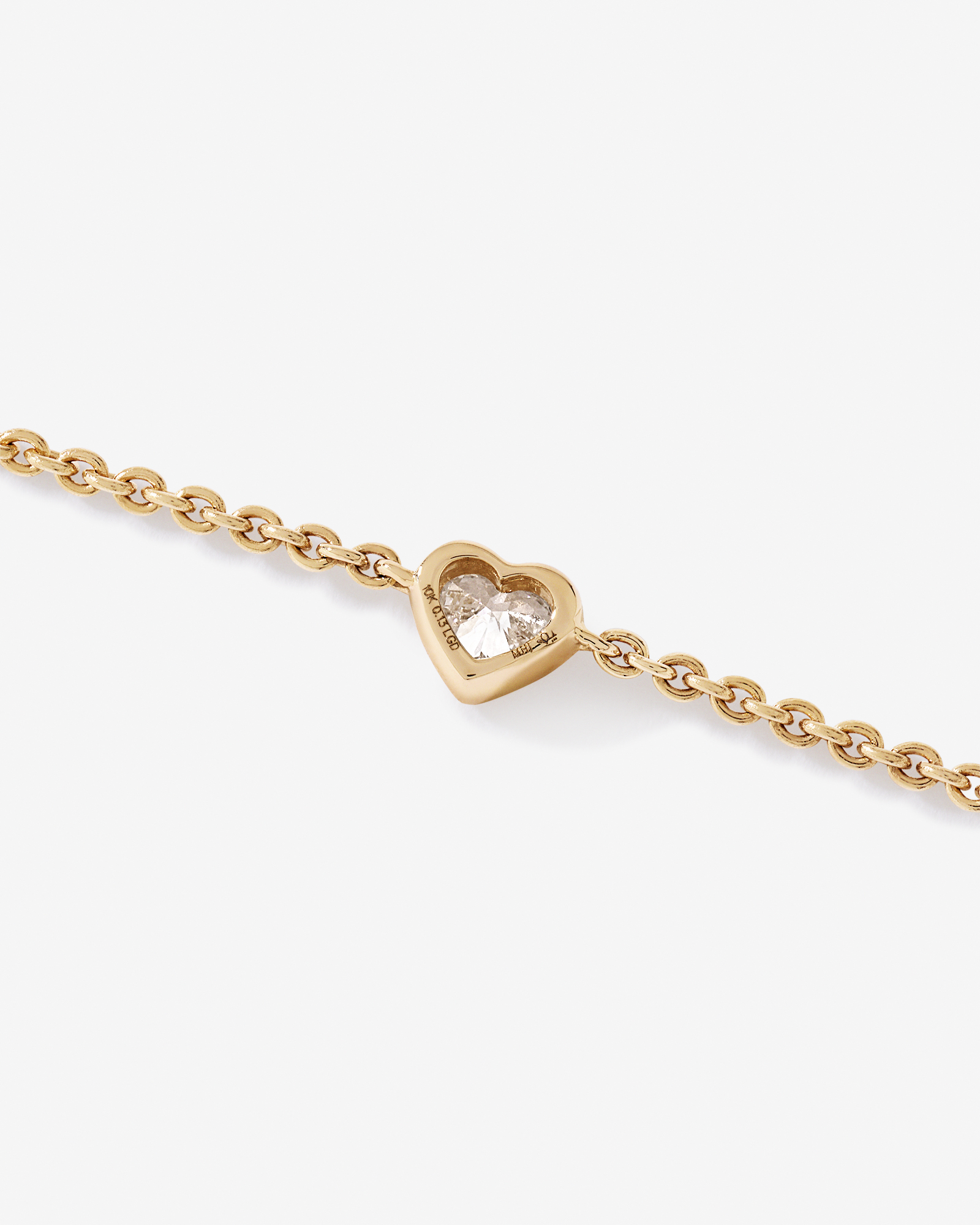 0.13 Carat TW Laboratory-Grown Diamond Heart Bracelet in 10kt Yellow Gold