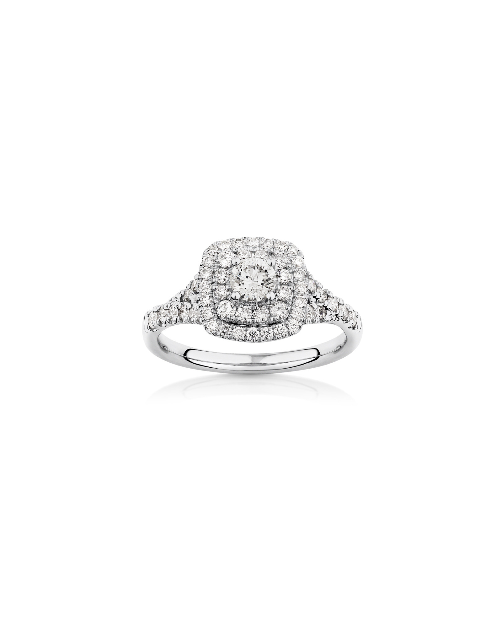Bridal Set with 1.18 Carat TW of Diamonds in 14kt White Gold