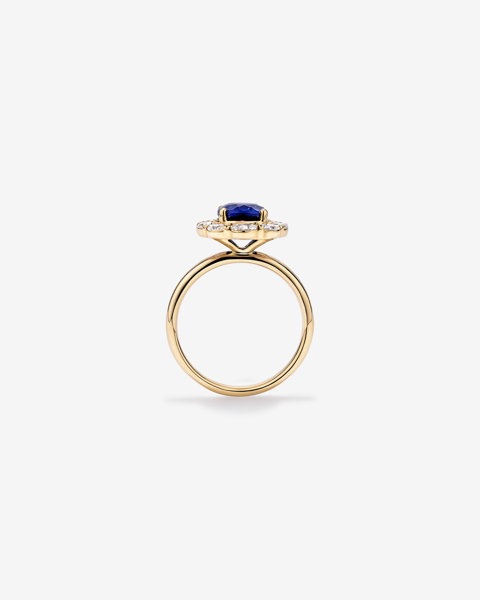 Created Sapphire & 0.97 Carat TW Laboratory-Grown Diamond Ring 10kt Gold