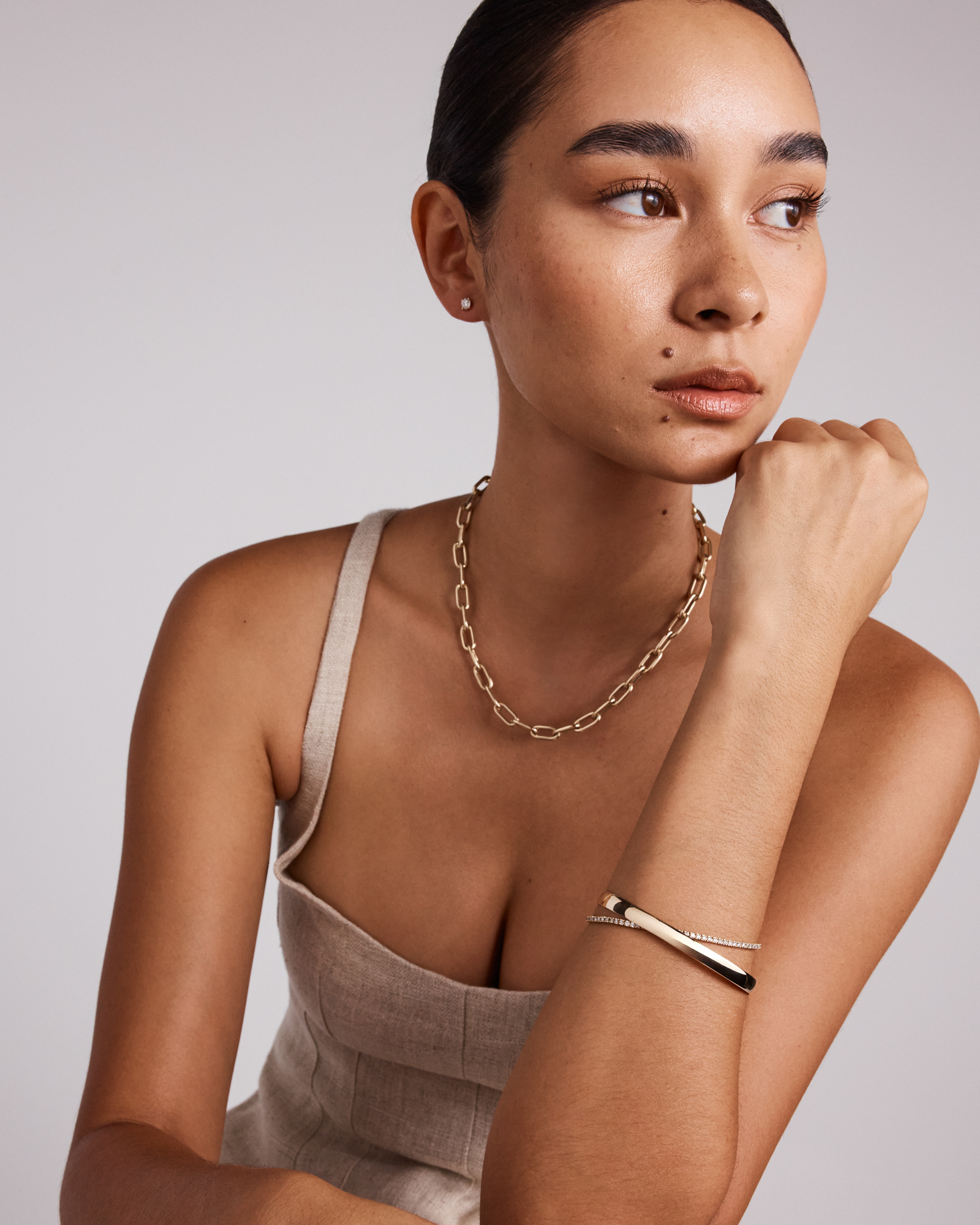 42.5cm Hollow Oval Paperclip Chain in 10kt Yellow Gold