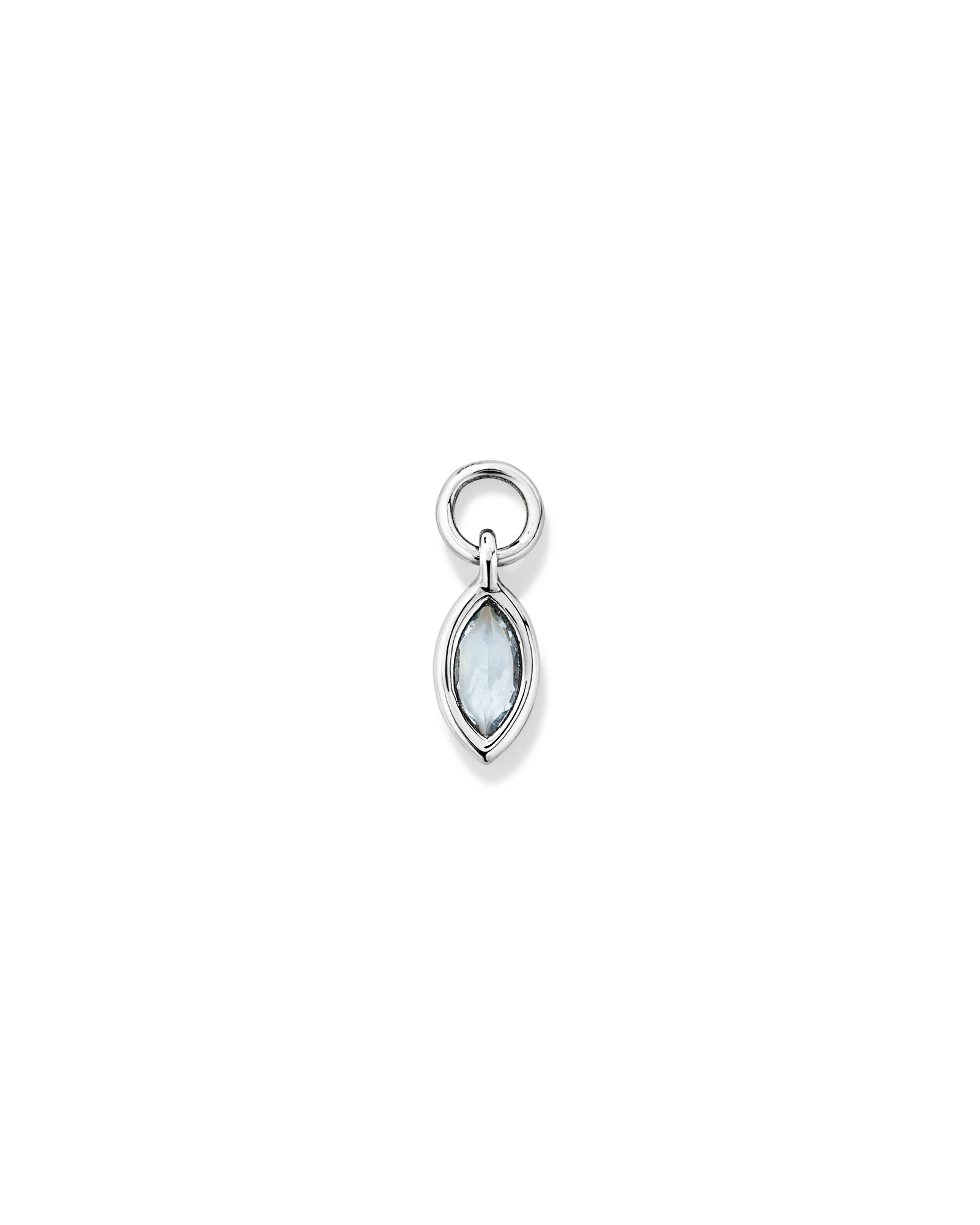 Pendentif de boucle d'oreille unique en topaze bleu ciel et or blanc 10 carats