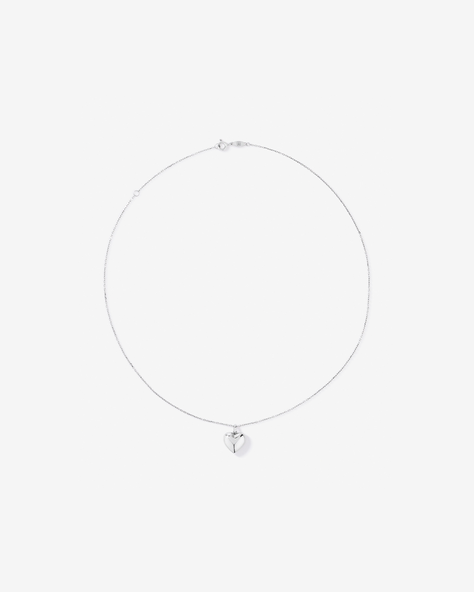 Puff Heart Pendant with 45cm chain in Sterling Silve