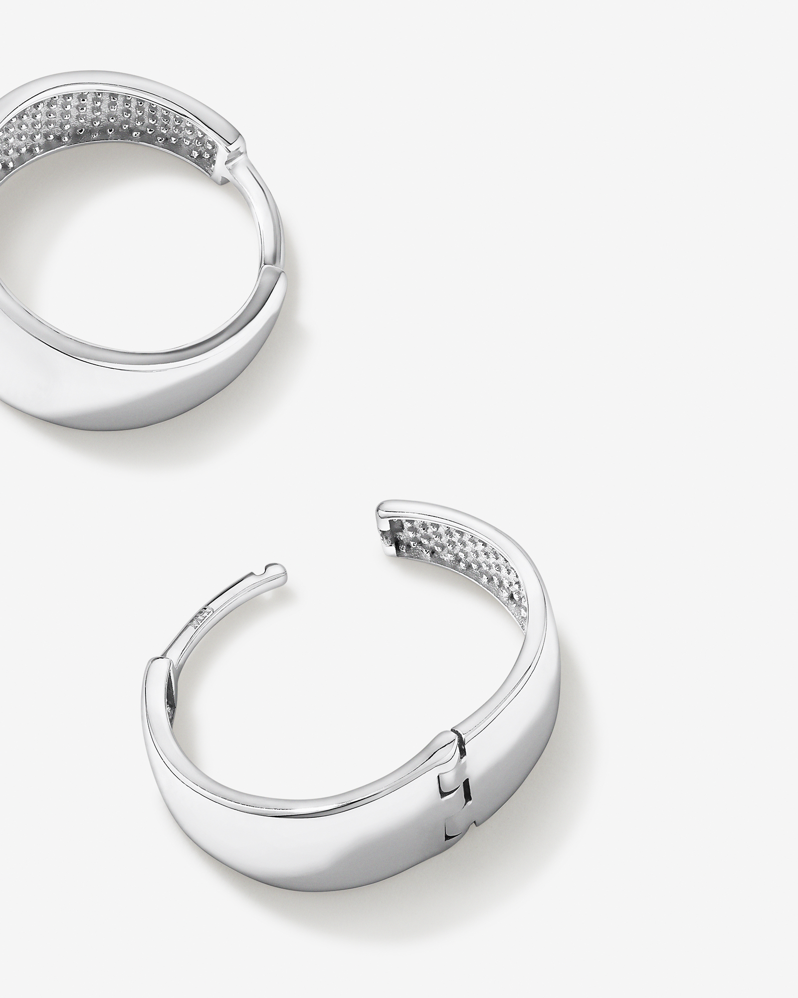 Tapered Huggie Earrings in Sterling Silver