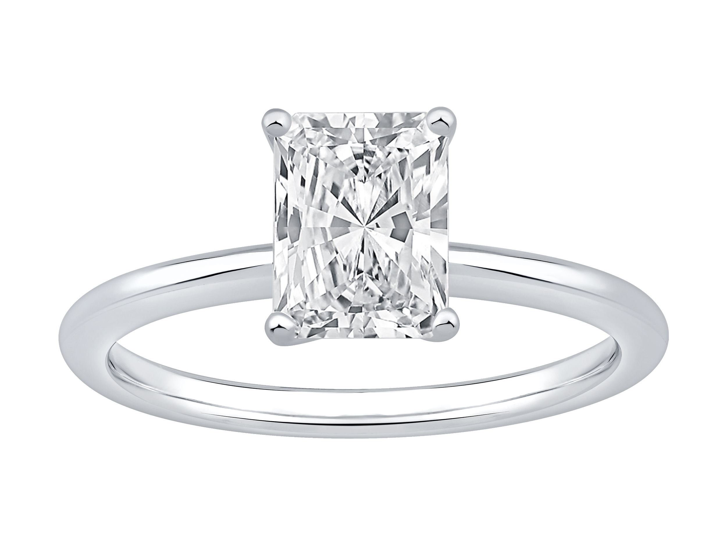 1.25 Carat TW Radiant Laboratory-Grown Diamond Solitaire Engagement Ring 14kt White Gold