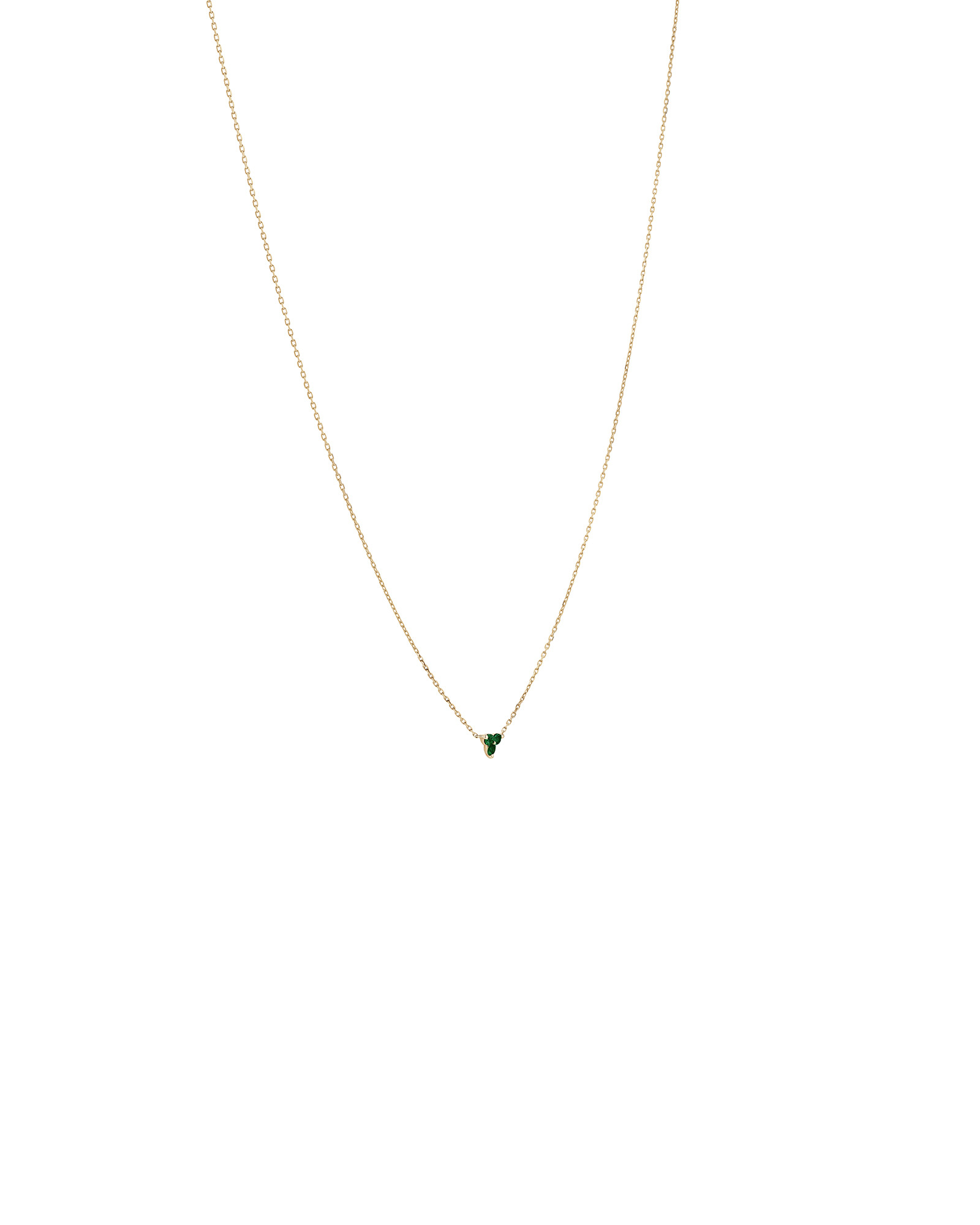 Emerald Trio Necklace in 10kt Yellow Gold