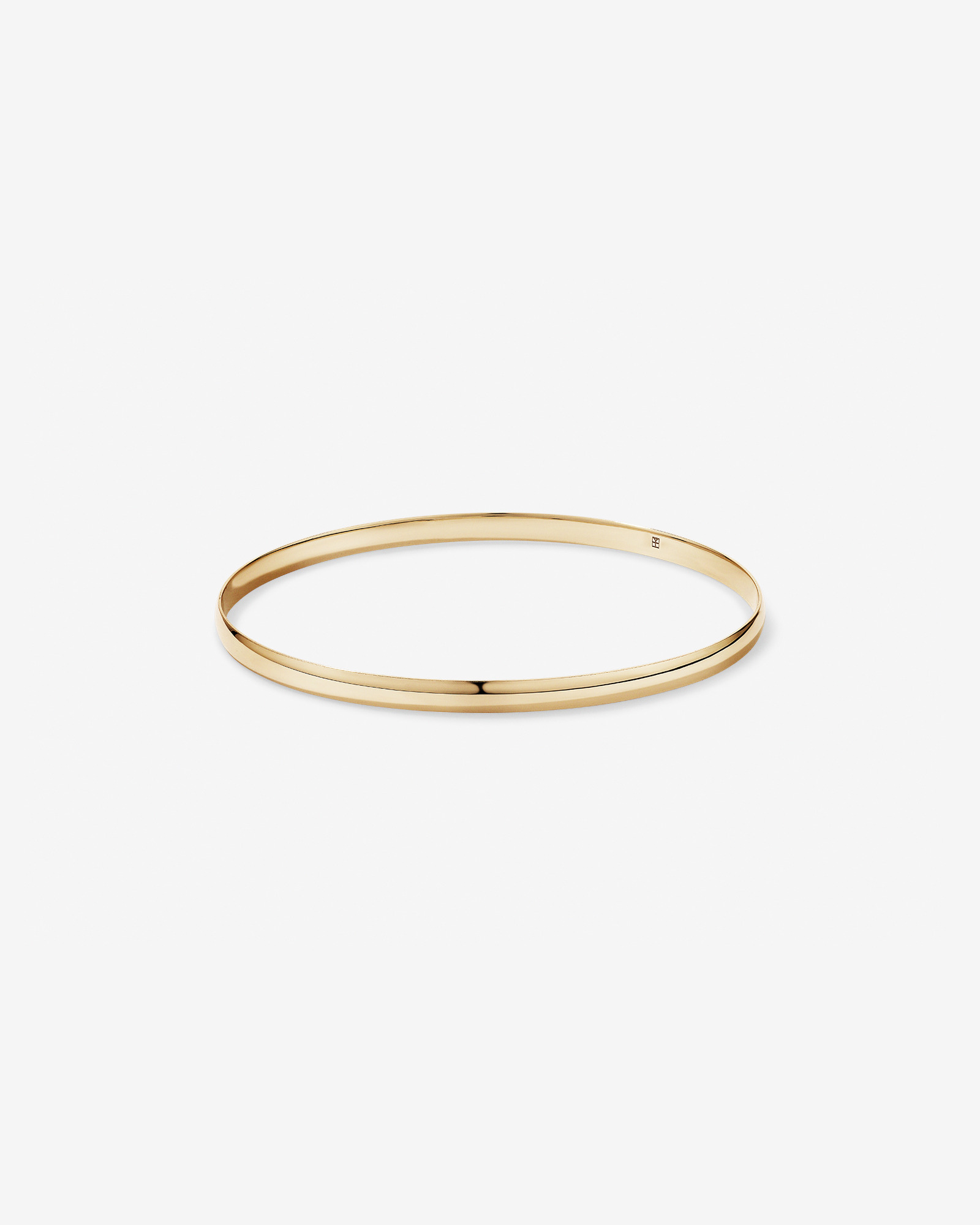 65mm (2.5") 3.5mm–4mm Round Bangle in 10kt Yellow Gold