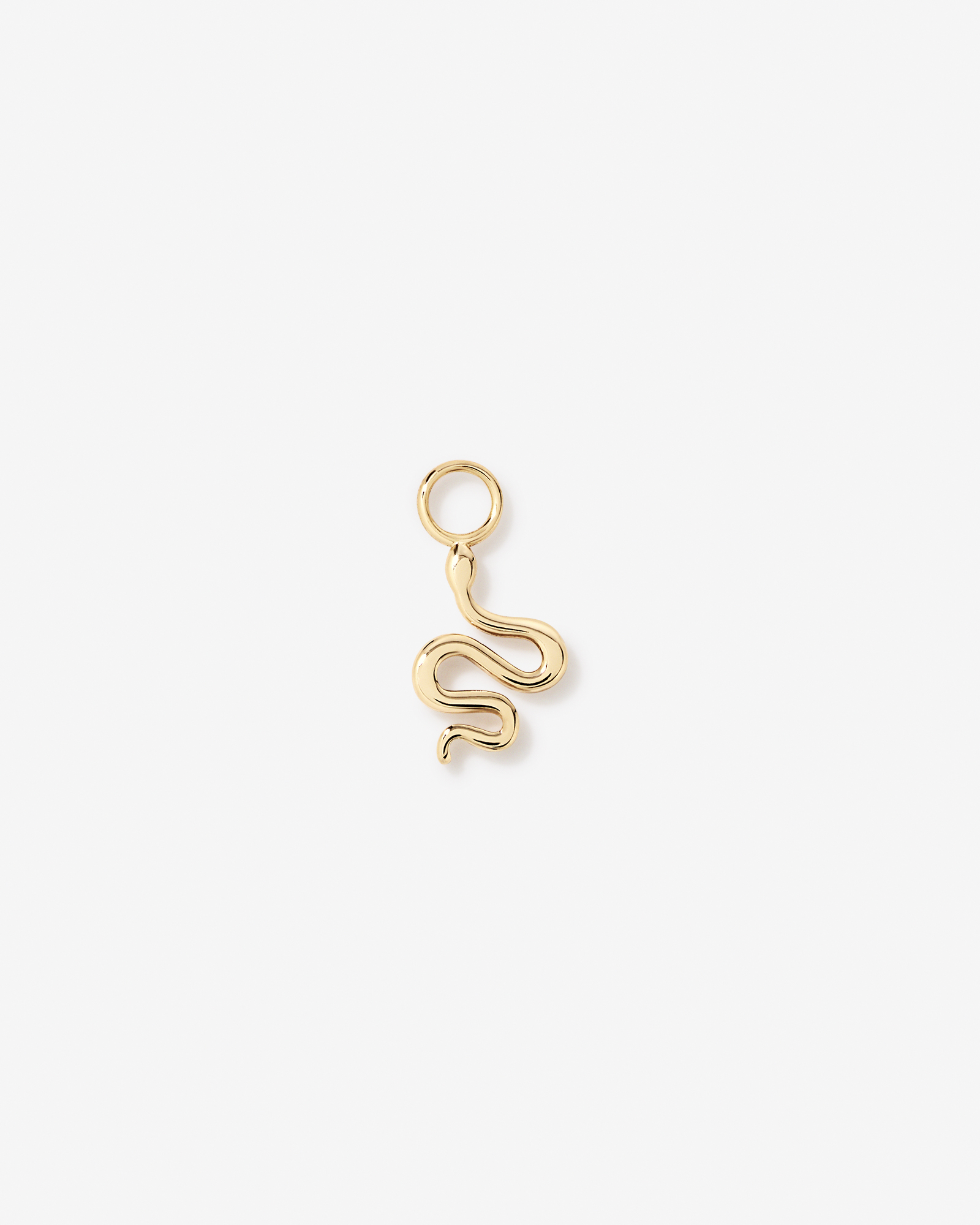 Snake Single Earring Charm in 10kt Yellow Gold