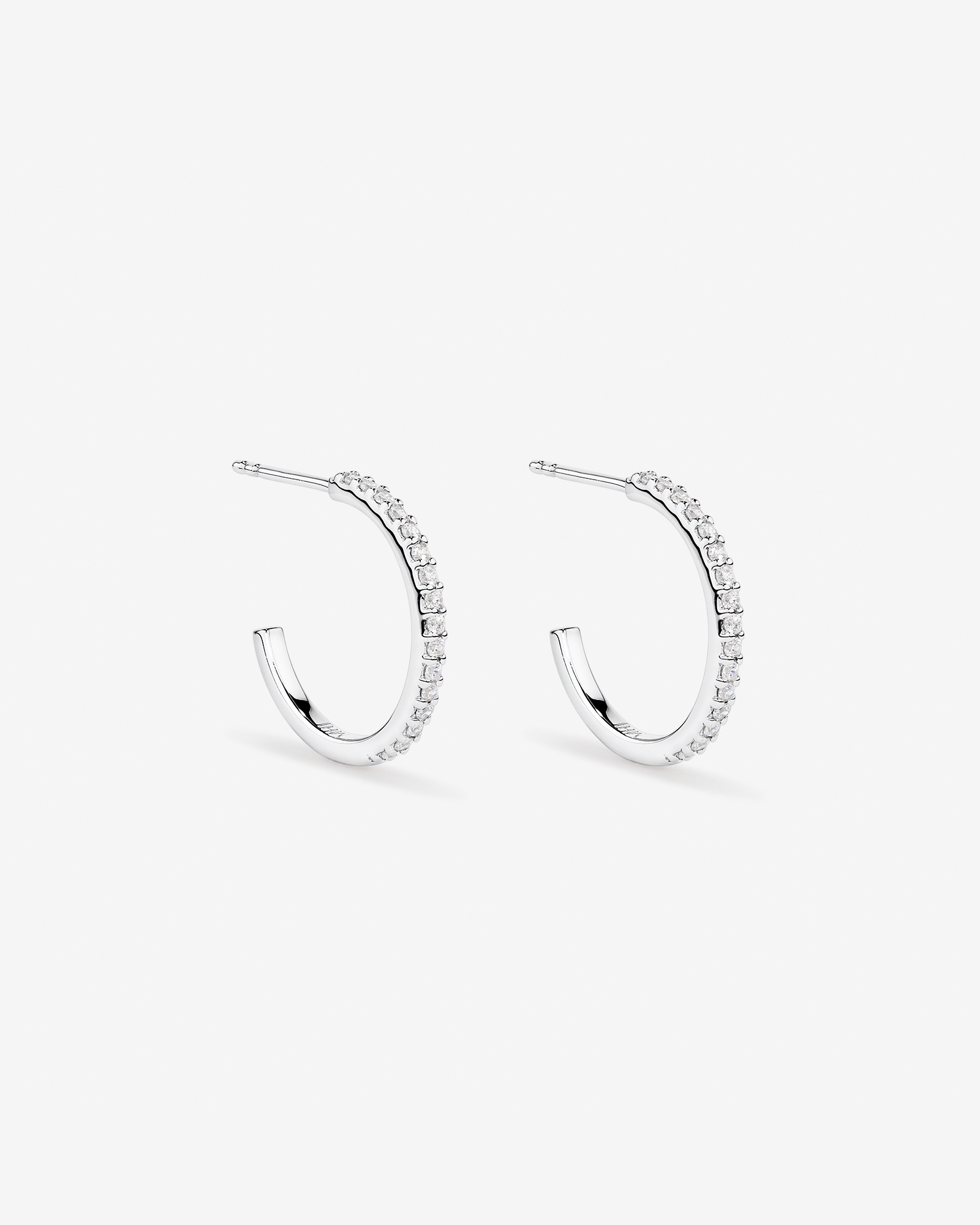 Boucles d’oreilles demi-créoles avec zircone cubique en argent sterling
