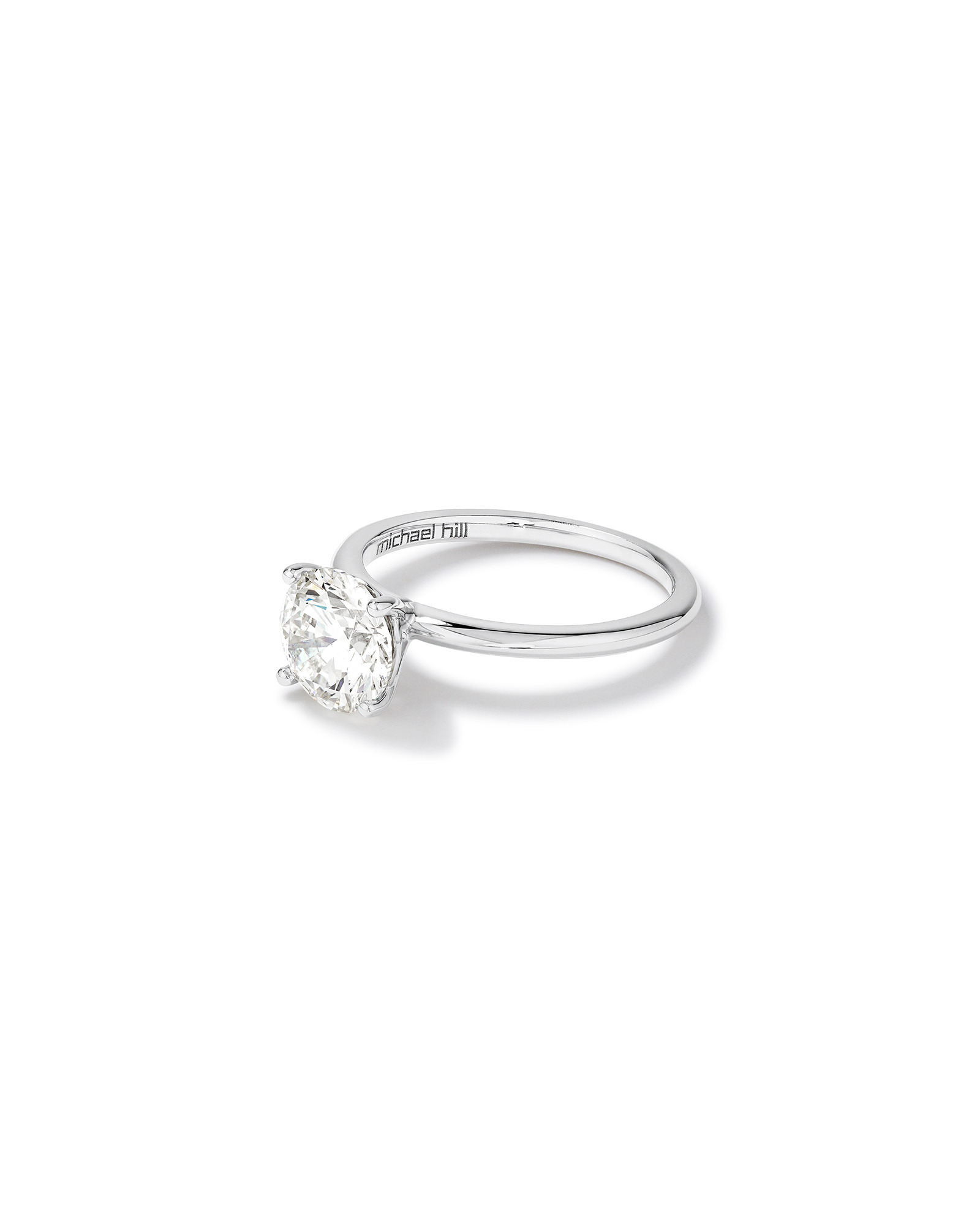 Bague en or blanc 14 K avec diamant créé en laboratoire totalisant 2 ct