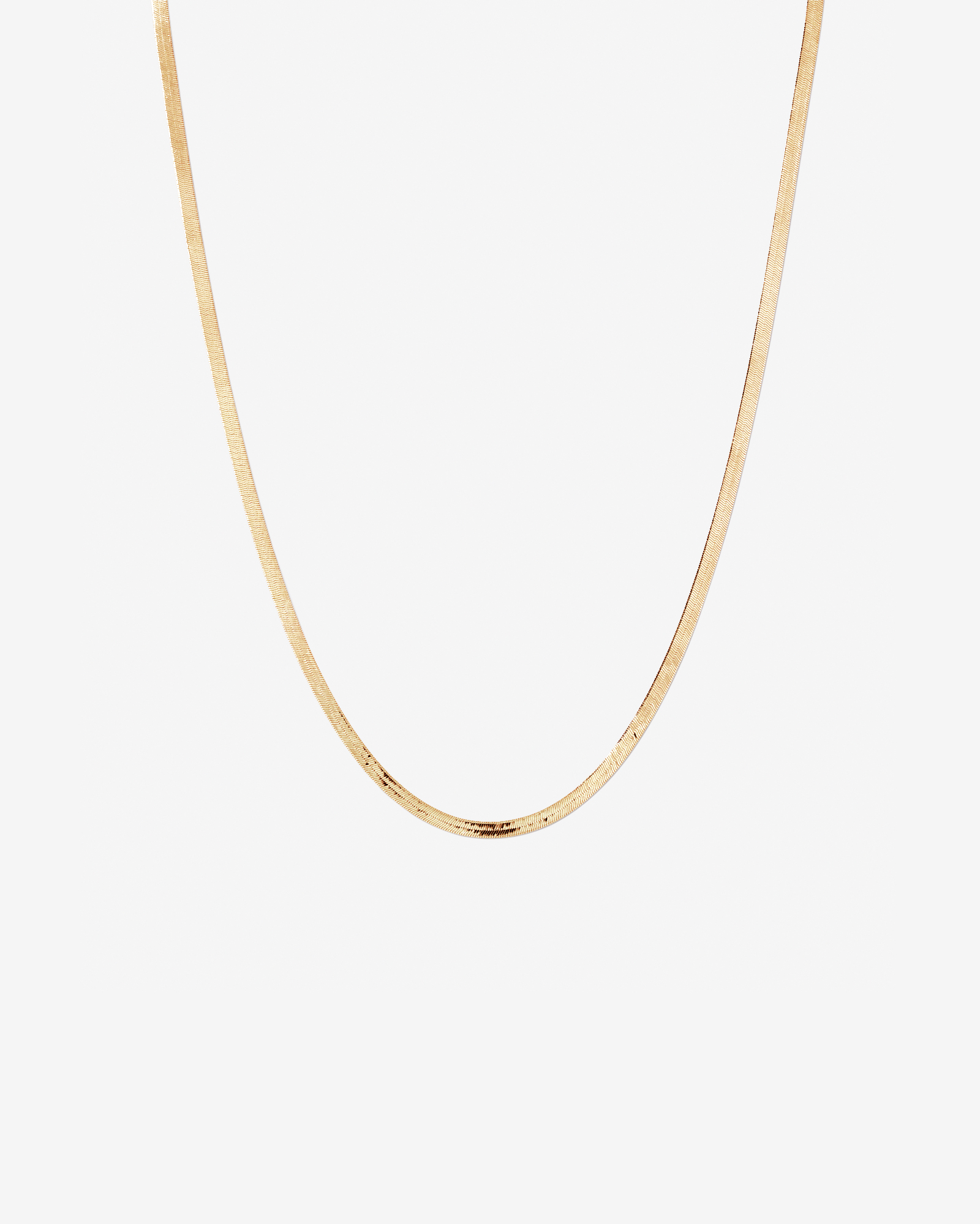 50cm (20") 3.5mm Width Herringbone Necklace in 10kt Yellow Gold