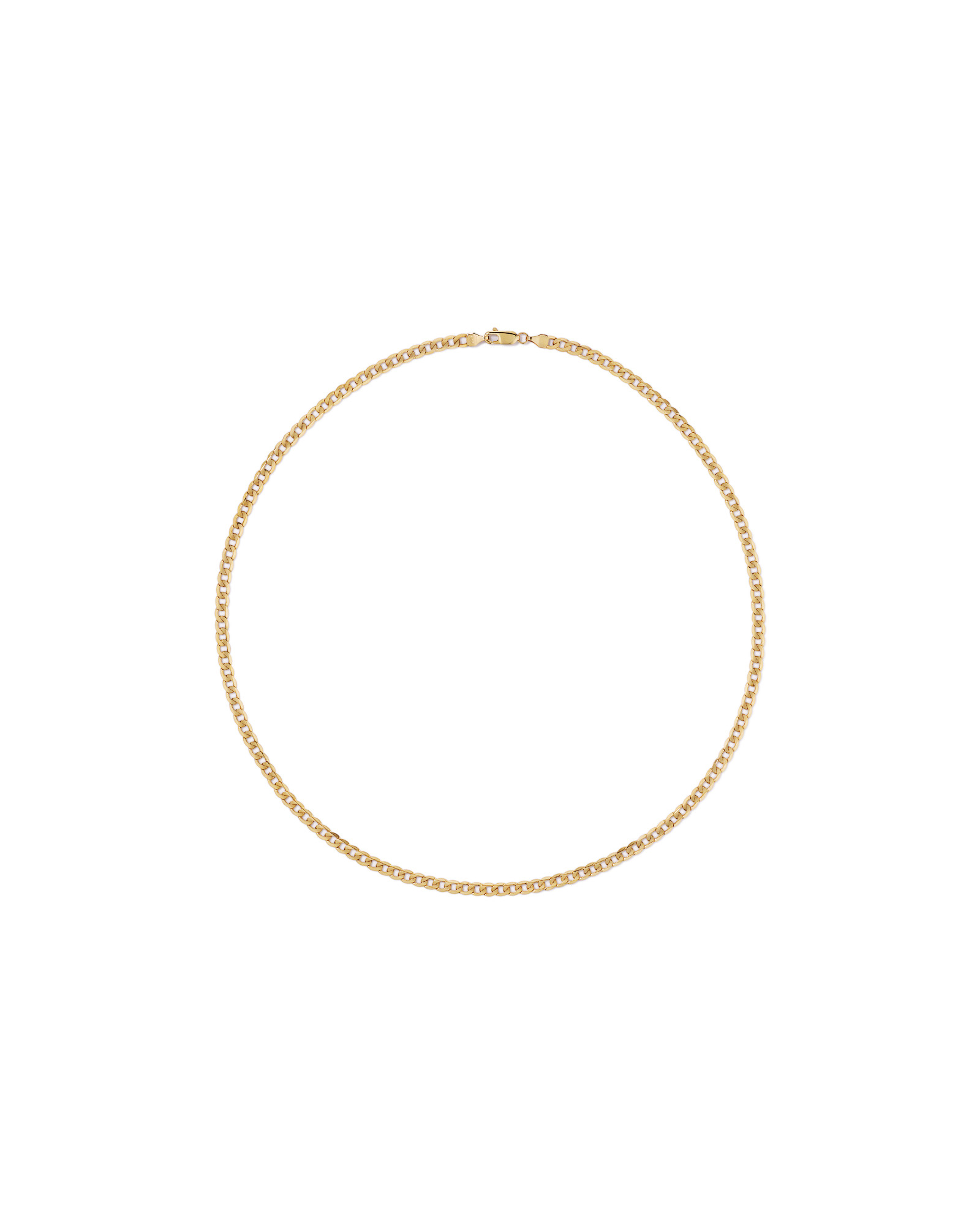 50cm (22") 4mm-4.5mm Width Curb Chain in 10kt Yellow Gold