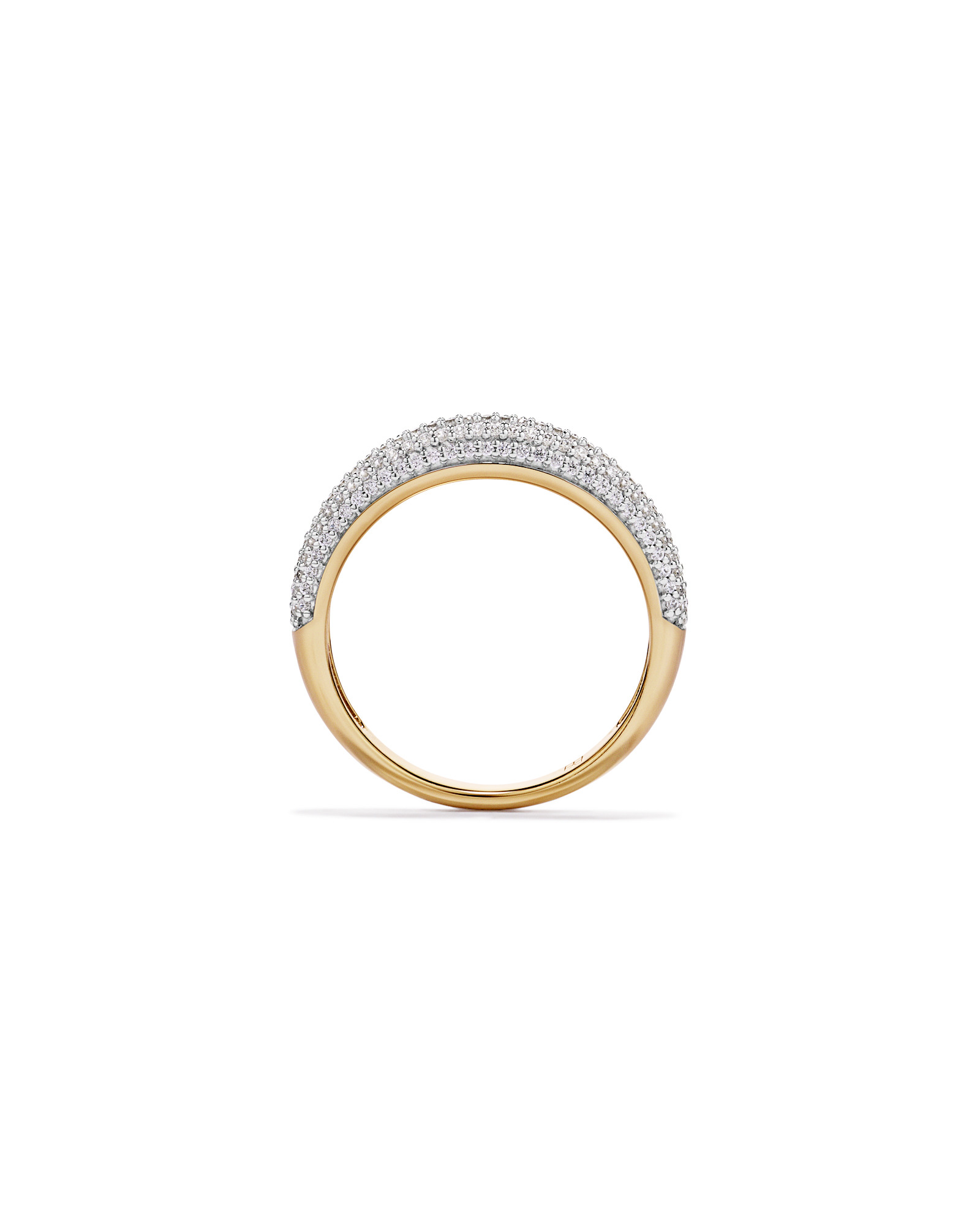 Pavé Dome Ring with Cubic Zirconia in 18kt Vermeil