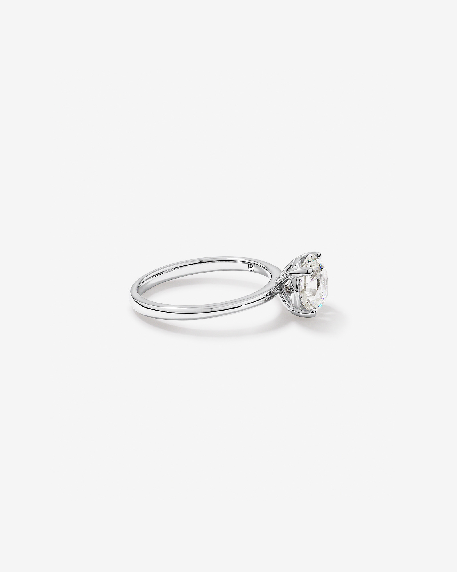 Bague Solitaire avec Diamant Rond Brillant de 1,50 Carat TW en Or Blanc 18 kt