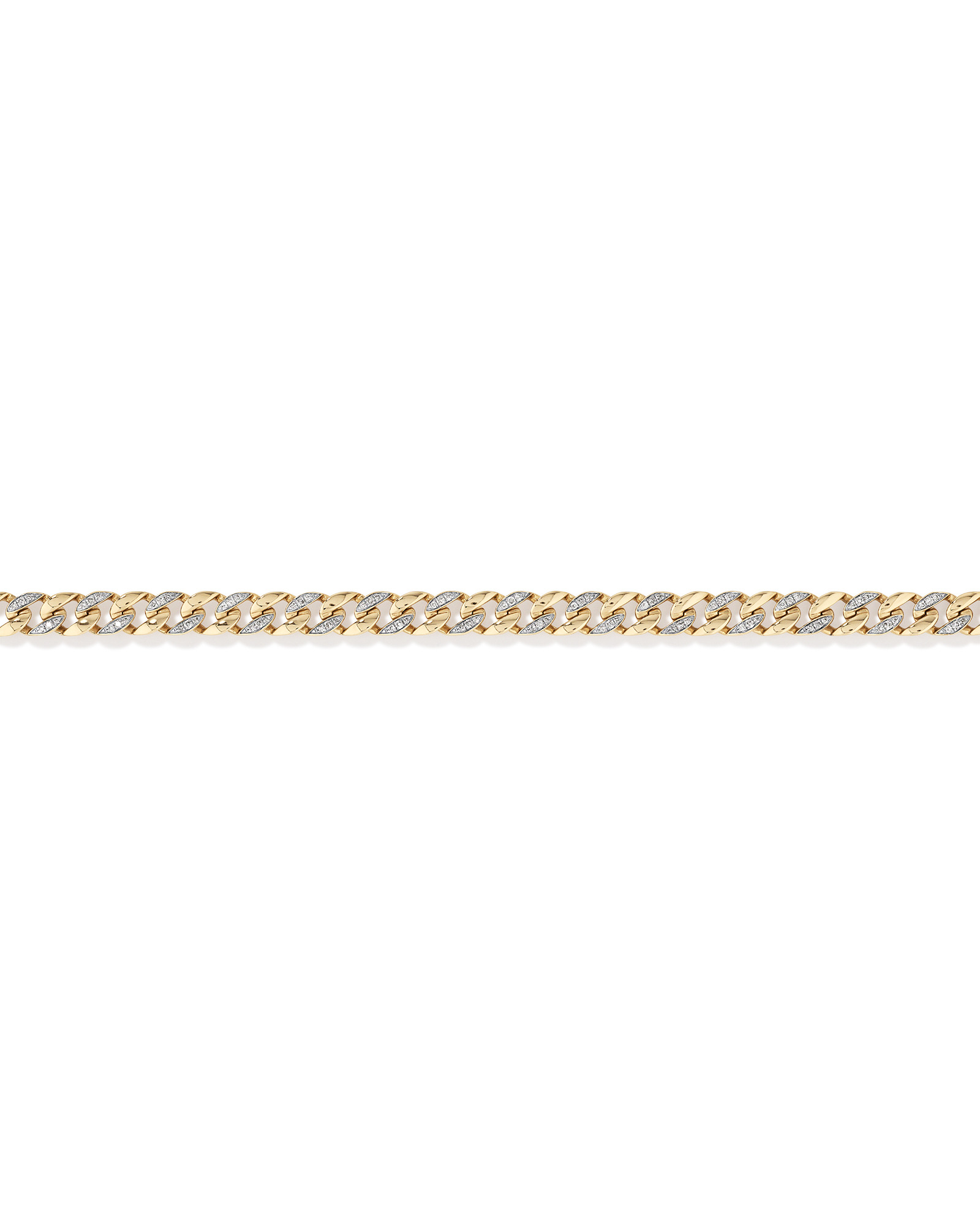 21cm Cuban Link Bracelet with 1.00 Carat TW of Diamonds in 10kt Yellow Gold