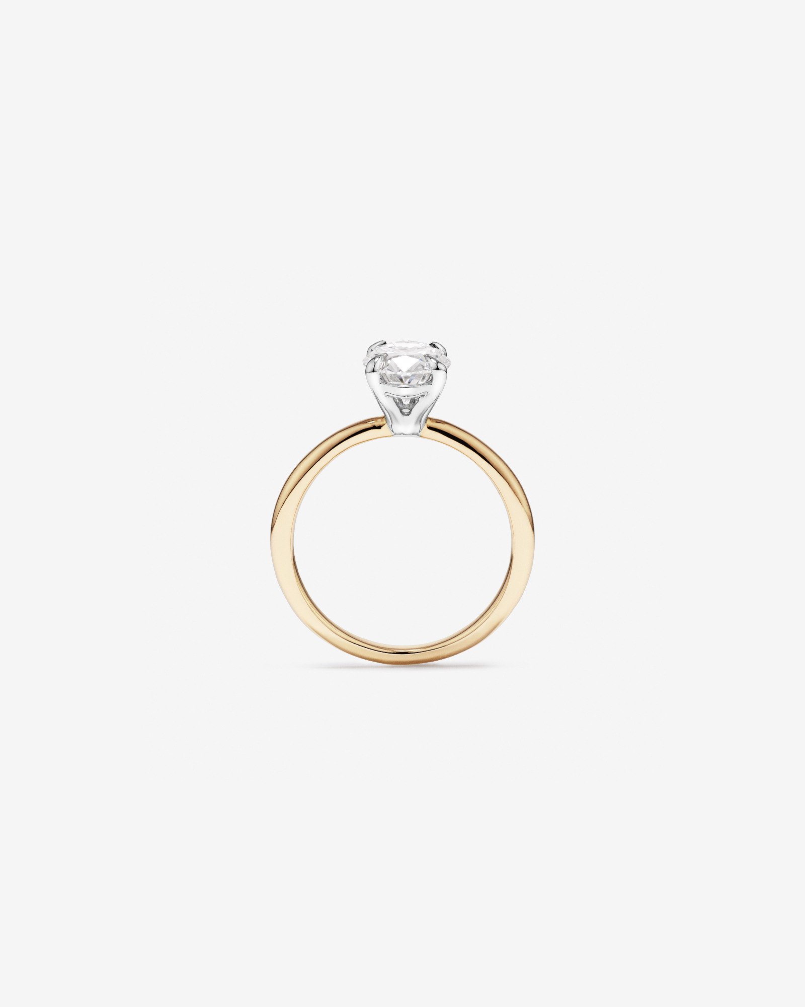 1.75 Carat TW Oval Cut Lab-Grown Diamond Solitaire Engagement Ring in 14kt Yellow and White Gold