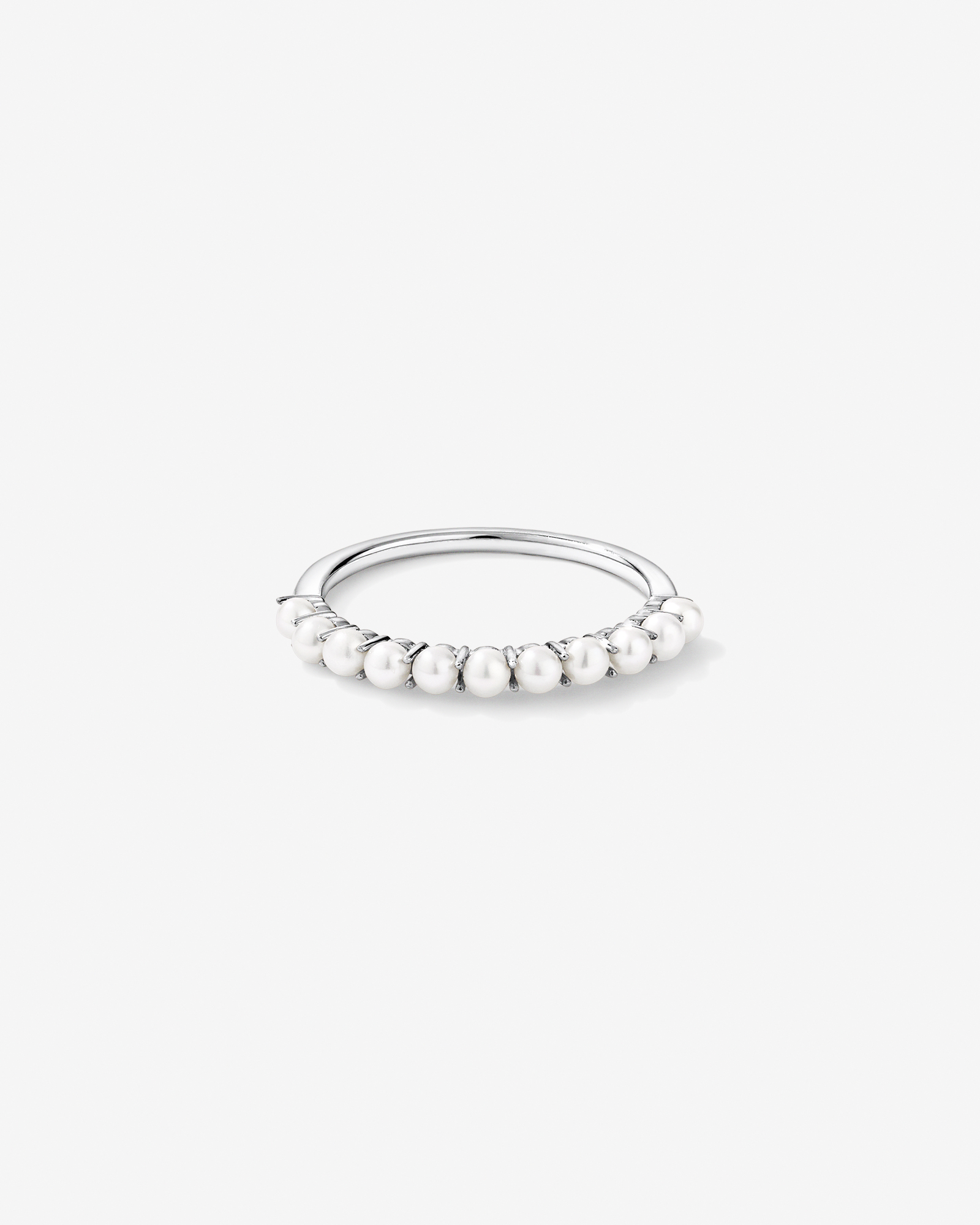 Anneau en perle d’eau douce cultivée or blanc 10 carats