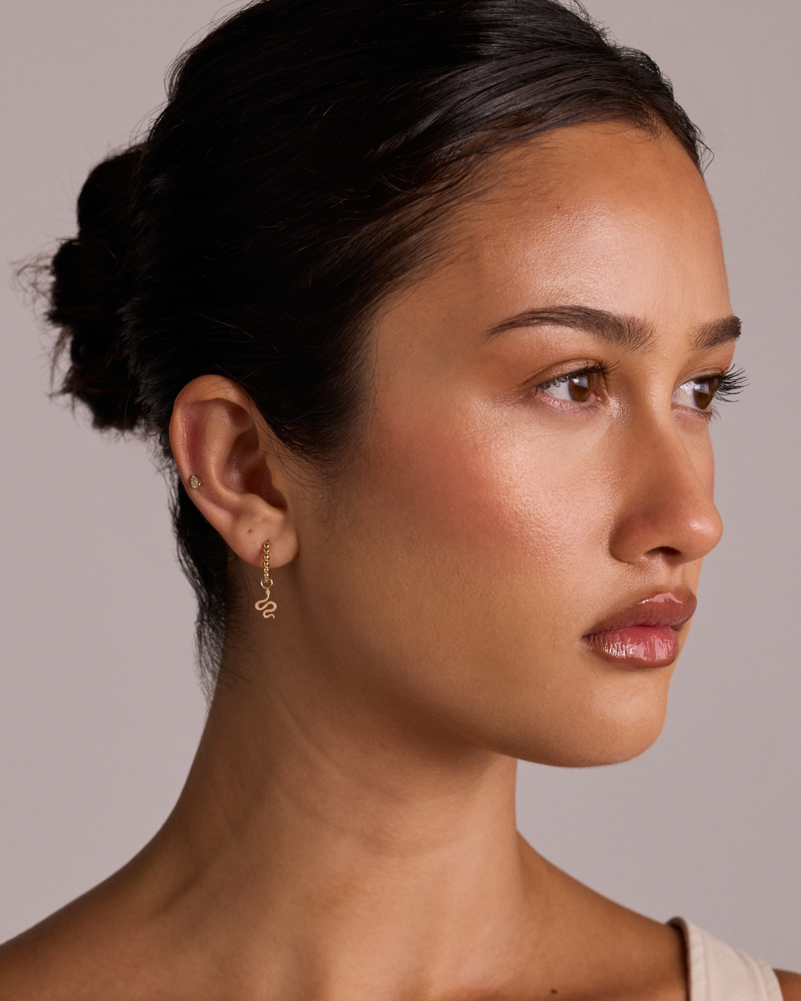 Snake Single Earring Charm in 10kt Yellow Gold