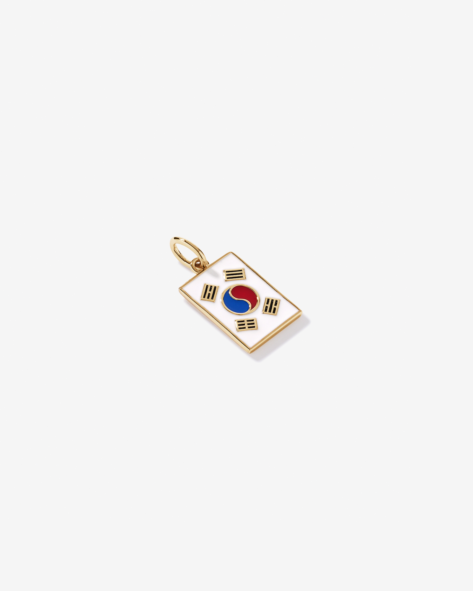 South Korea Flag Pendant in 18Kt Vermeil