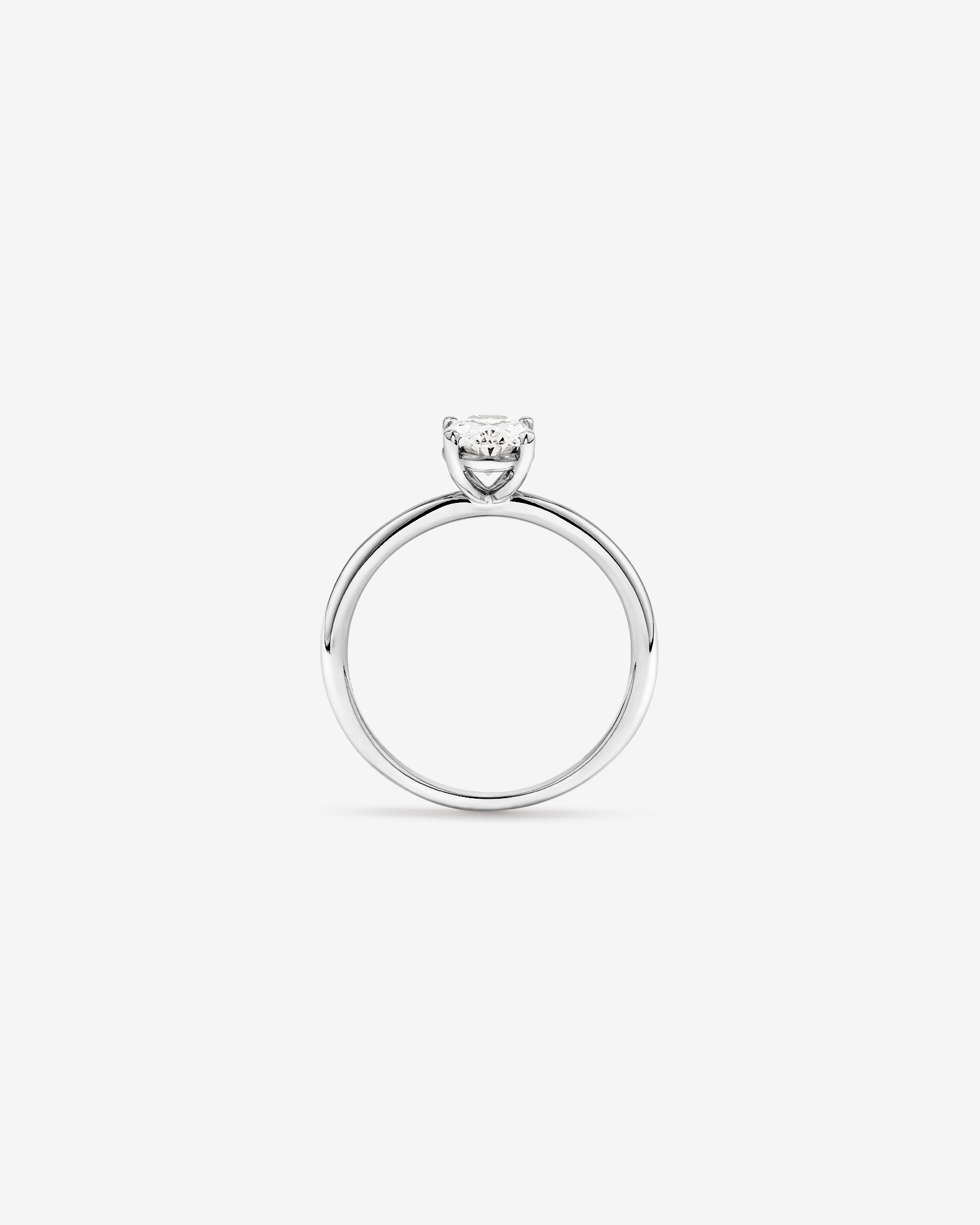 1.00 Carat TW Oval Canadian Diamond Solitaire in 18kt White Gold