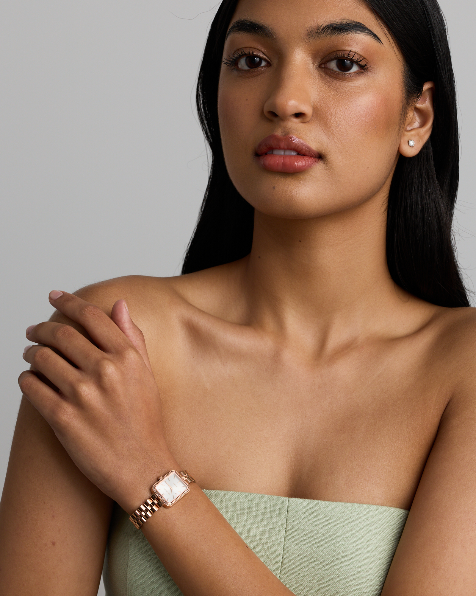 Women's 0.20 Carat TW Diamond Bezel Watch in Gold Tone Stainless Steel