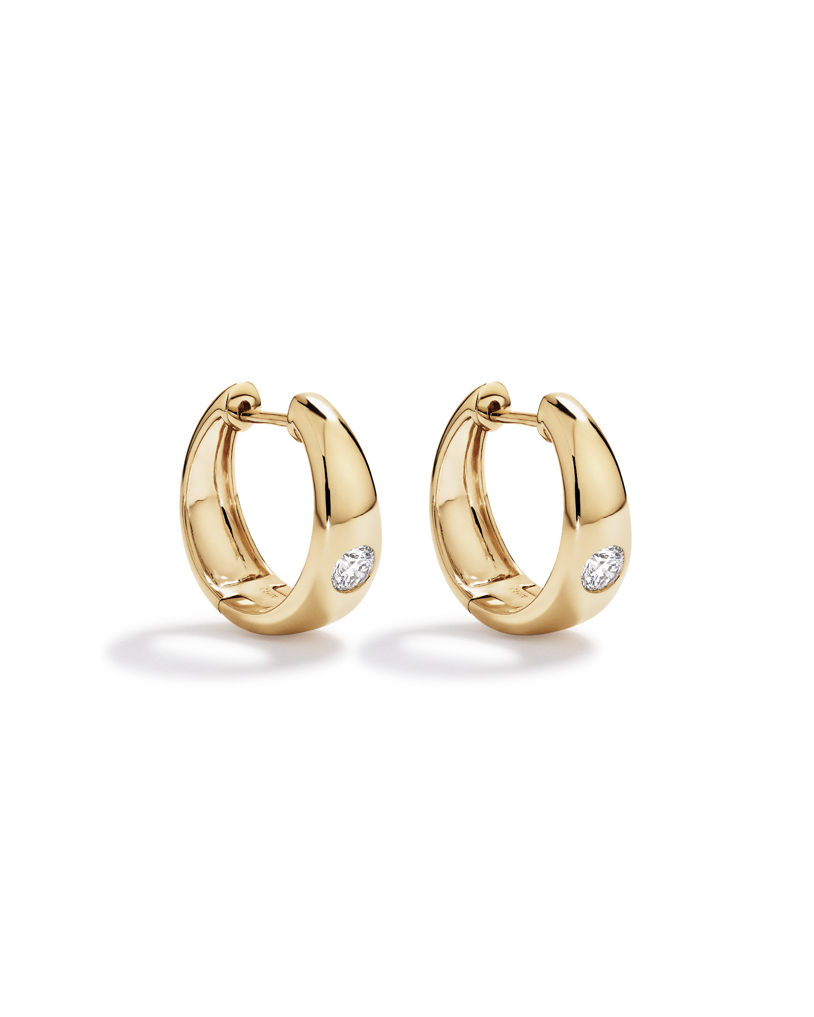 0.24 Carat TW of Laboratory-Grown Round Brilliant Diamond Huggie Earrings in 10kt Yellow Gold