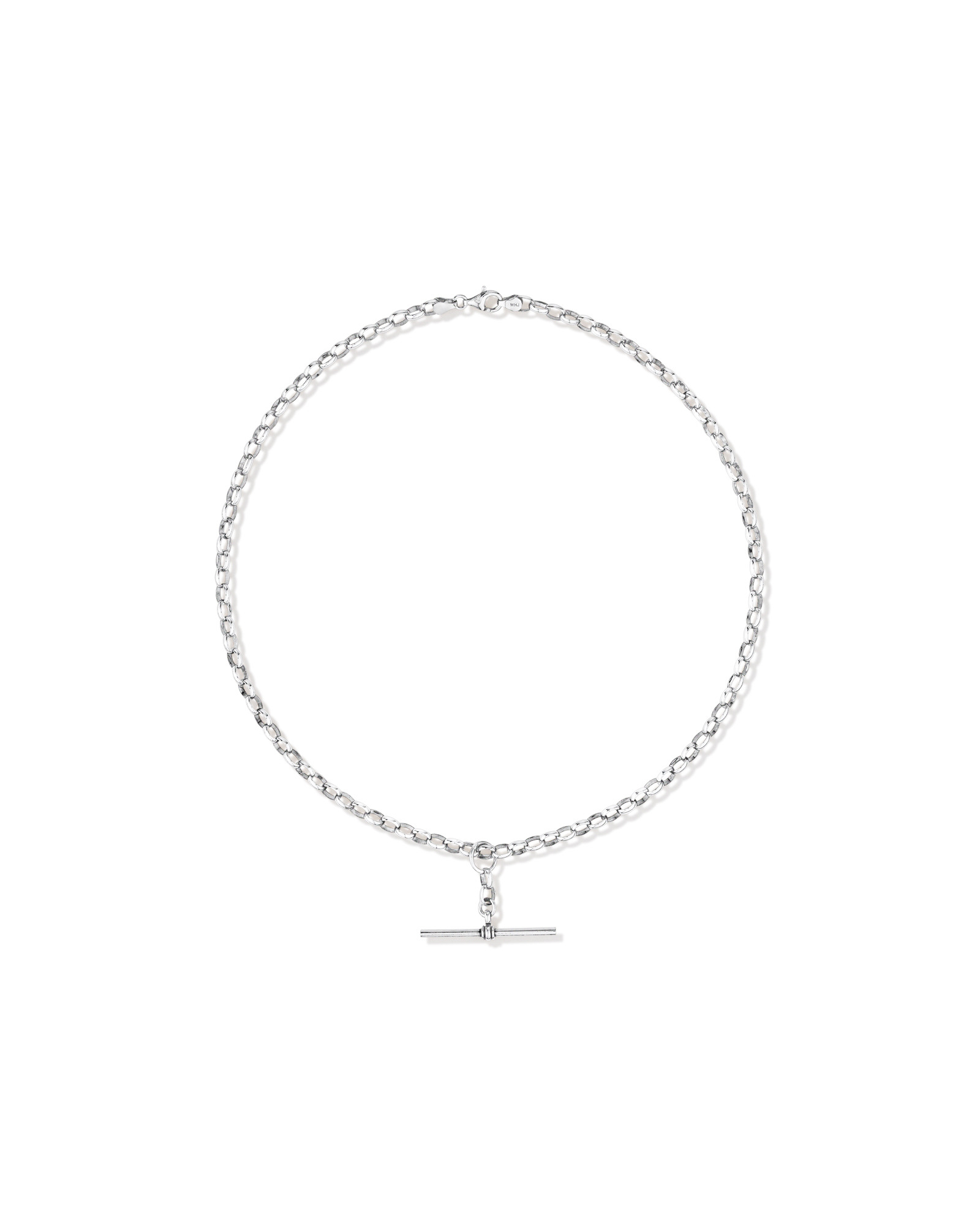 Chaîne belcher à breloque en argent sterling de 45 cm, 4,5 mm à 5 mm de largeur