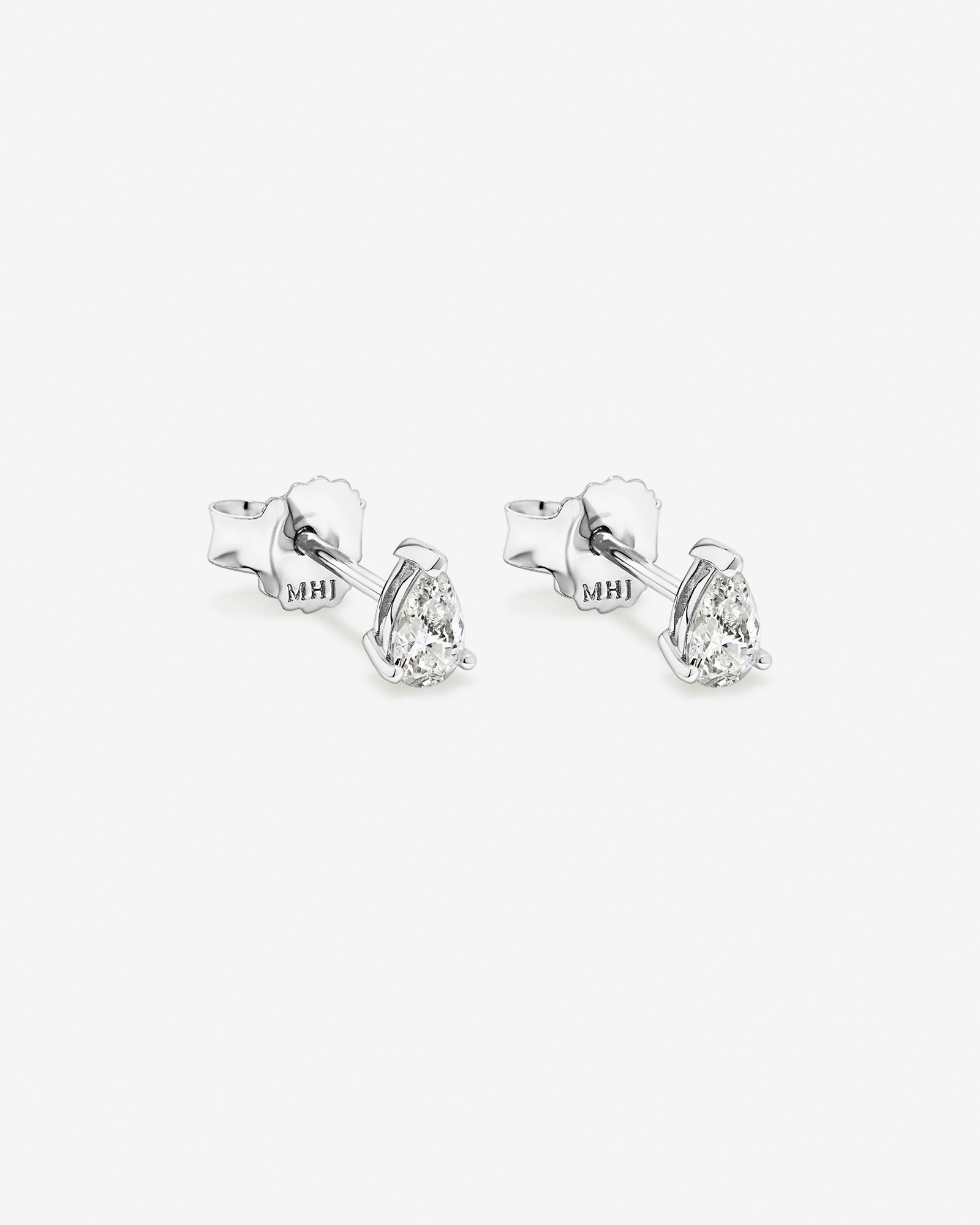 Pear-Cut Cubic Zirconia Solitaire Stud Earrings in Sterling Silver