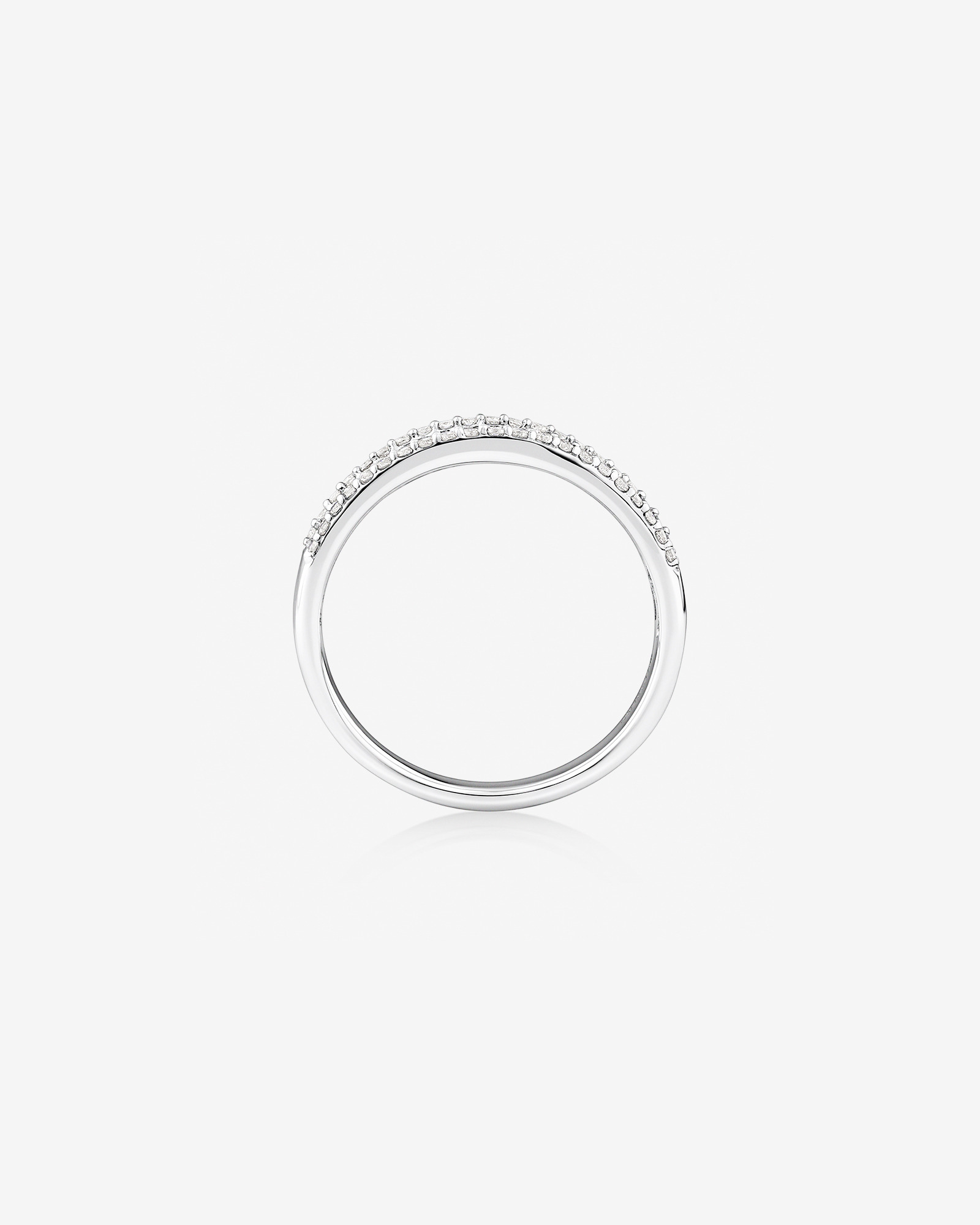 Multi Row Ring with 0.50 Carat TW Diamond in 10kt White Gold