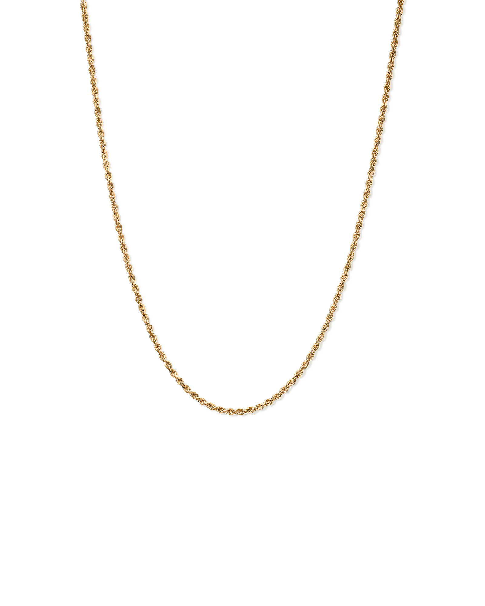 50cm (20") 3.3mm Wide Diamond Cut Rope Chain in 18kt Gold Vermeil