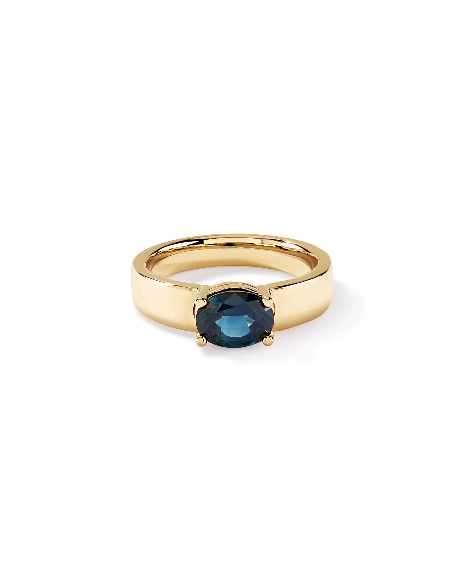 Australian Parti Sapphire East-to-West Set Ring 10kt Yellow Gold