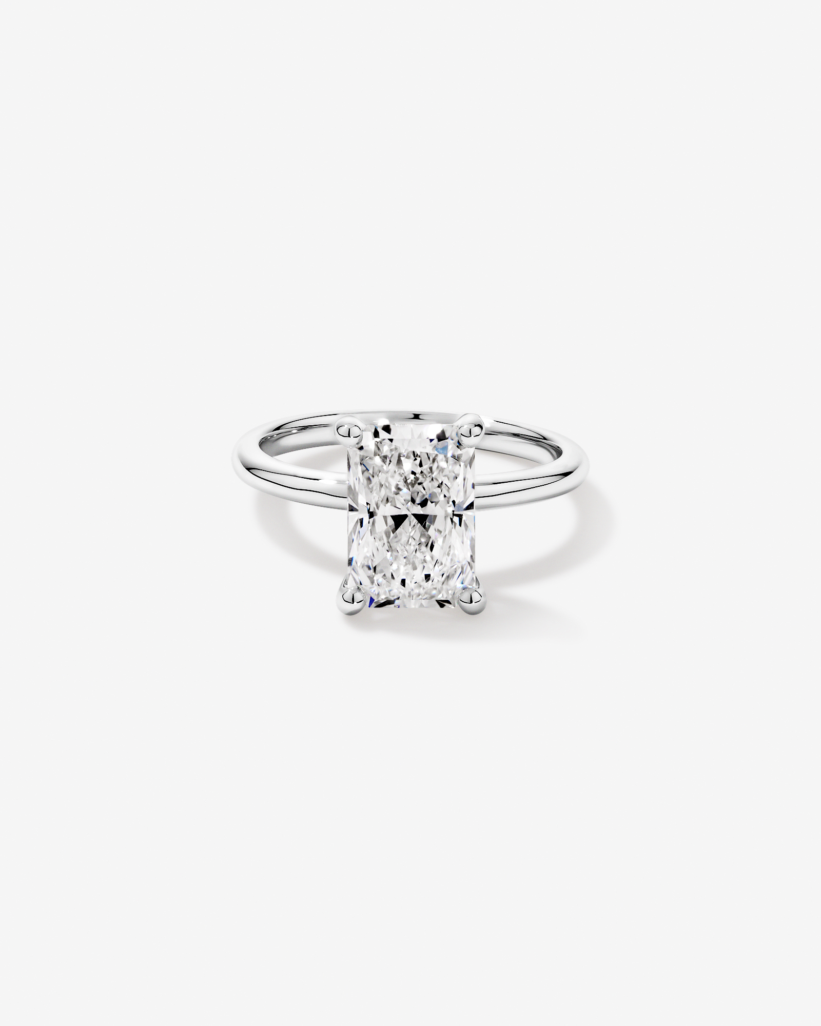Bague de fiançailles solitaire en platine, sertie d'un diamant laboratoire taille radiant 3,00 carats (poids total)