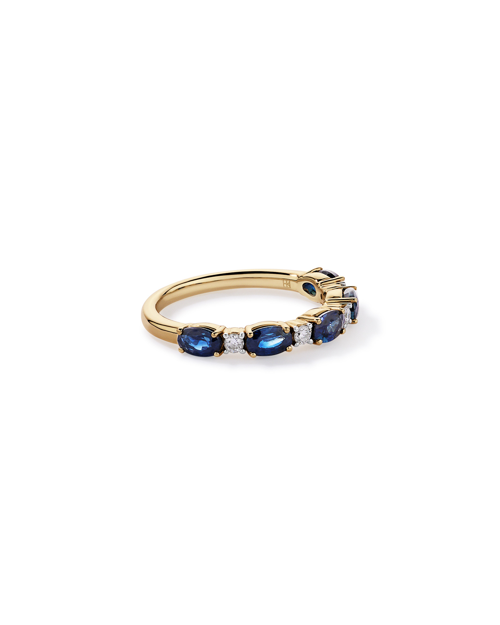Bague alternative en diamant TW saphir australien et 0,12 carat or jaune 10 carats