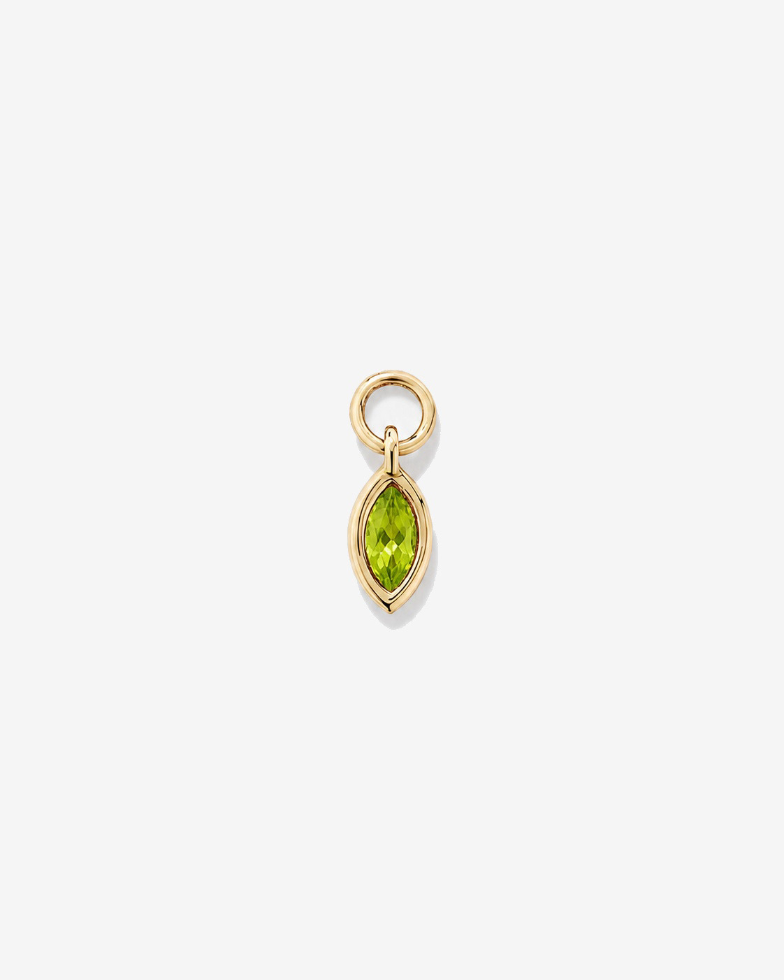 Peridot Single Earring Charm in 10kt Yellow Gold