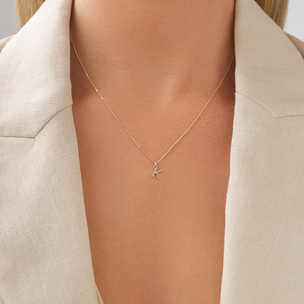 K Initial Pendant in 10kt Yellow Gold