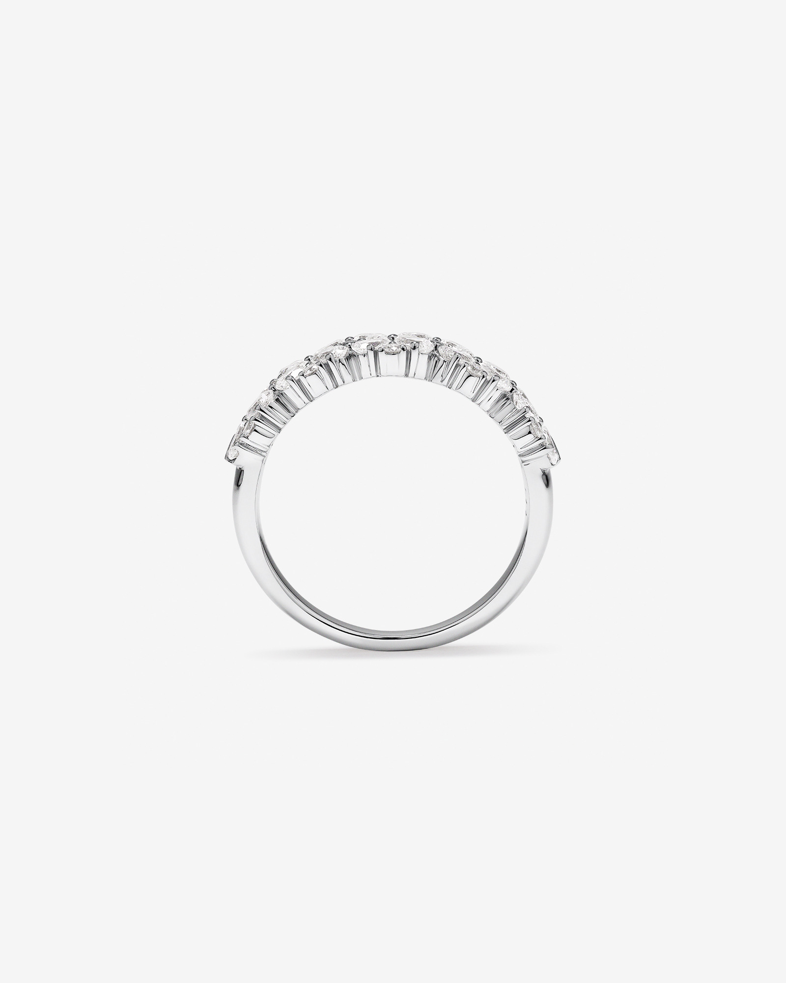 LAB. Pear and Round Brilliant Ring with 1.05 Carat TW of Laboratory-Grown Diamonds in 10kt White Gold
