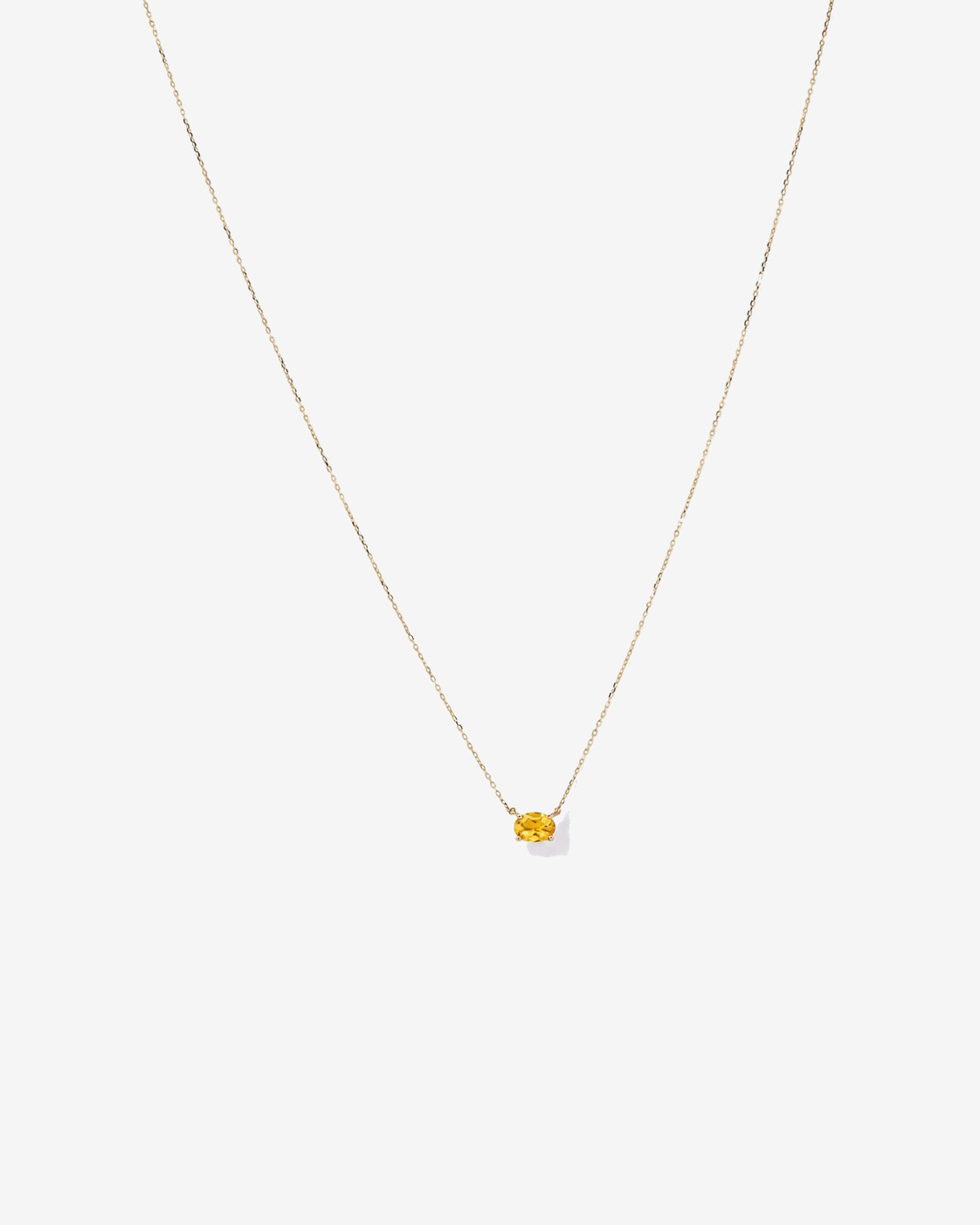 Oval East-West Citrine Necklace in 10kt Yellow Gold