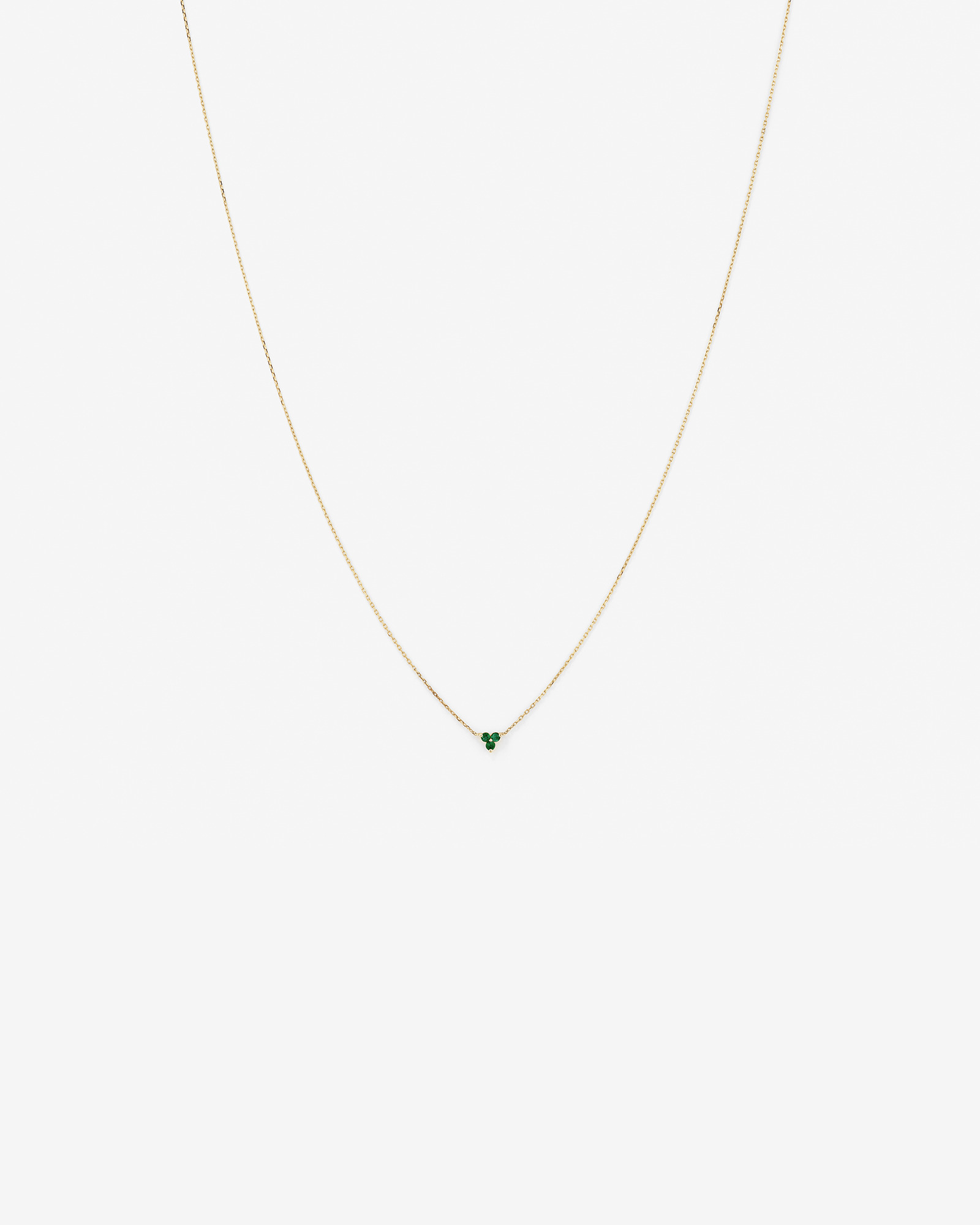 Collier à trio d'émeraudes en or jaune 10 carats