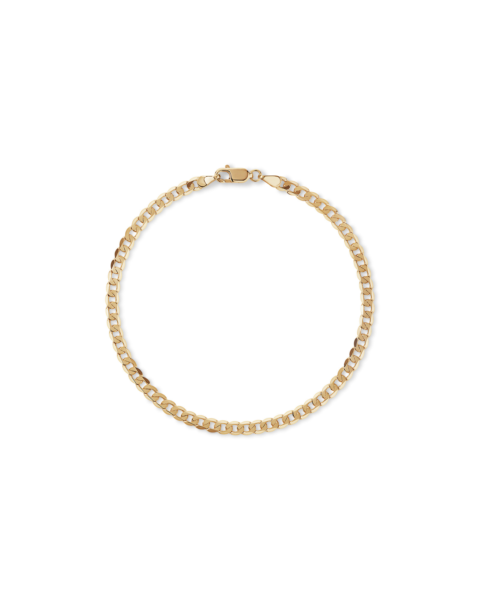 21cm (8.5") 3.75mm Flat Beveled Curb Bracelet in 10kt Yellow Gold
