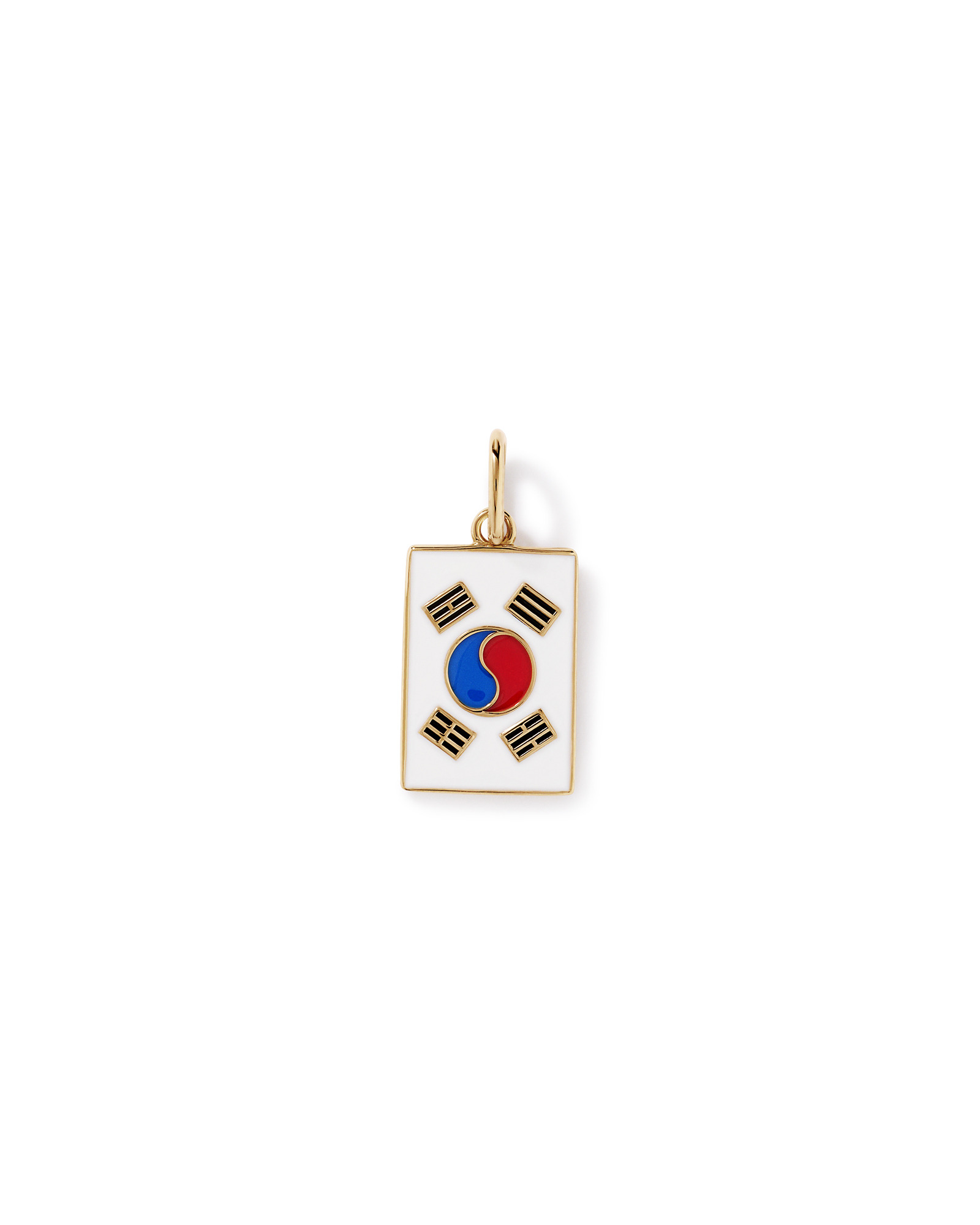 Pendentif drapeau sud-coréen en vermeil 18 kt