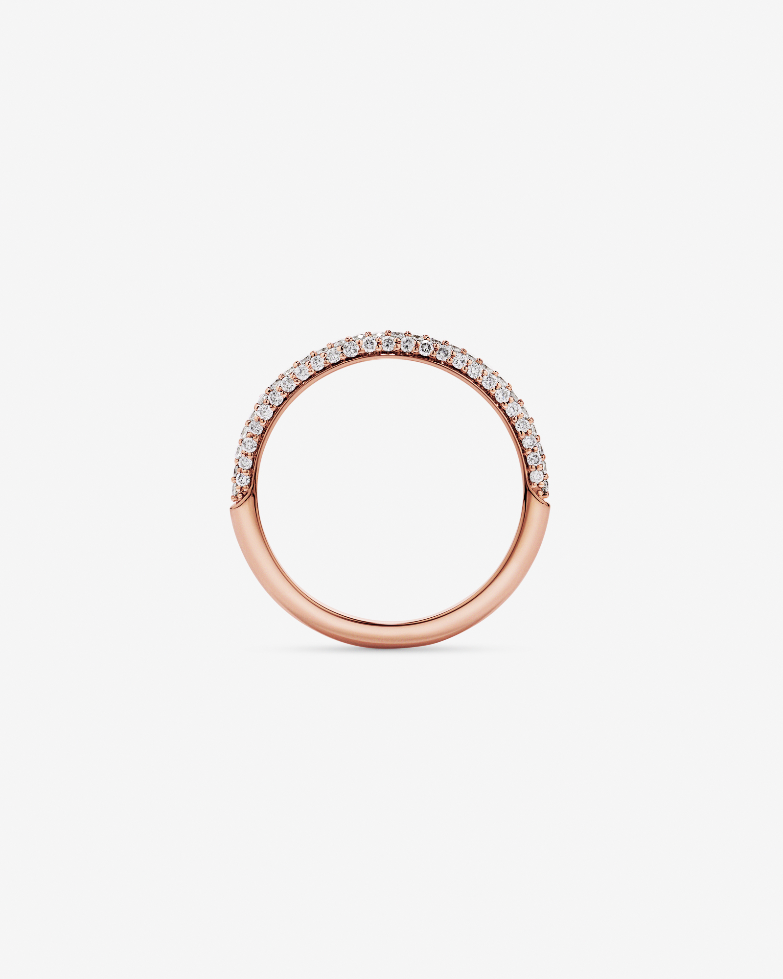 0.40TW Round Brilliant Pavé Diamond Wedding Band 14kt Rose Gold