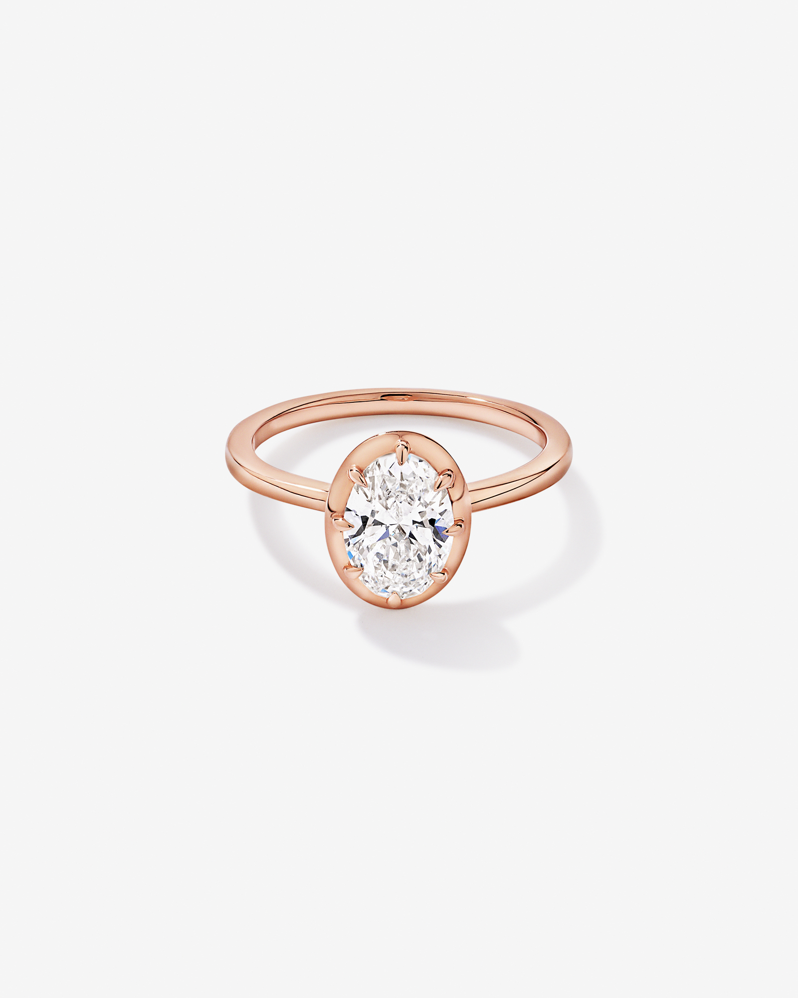 1.50TW Oval Laboratory-Grown Diamond Solitaire Ring 14kt Rose Gold